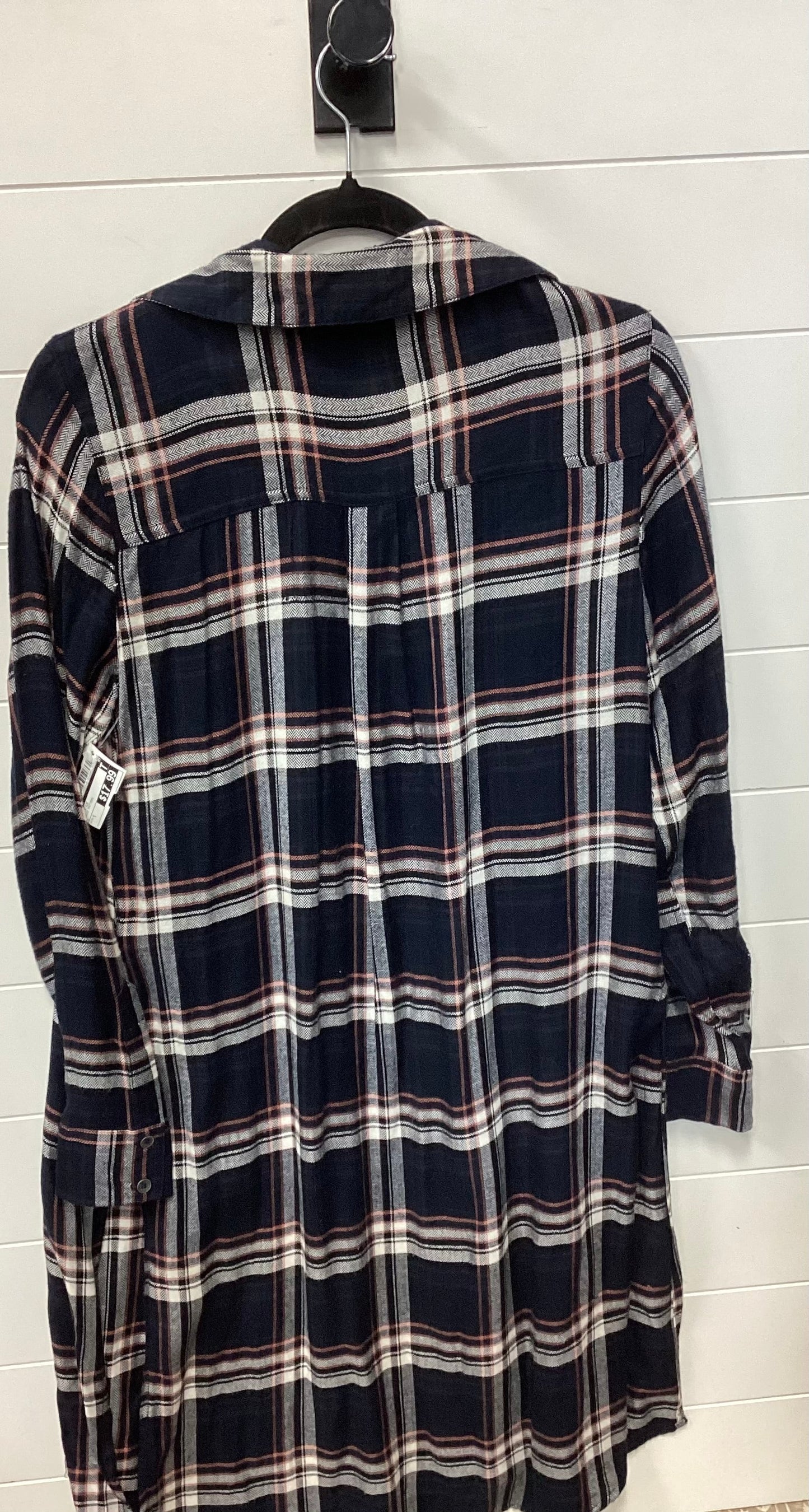 Tunic Ls By Silver In Plaid Pattern, Size:S