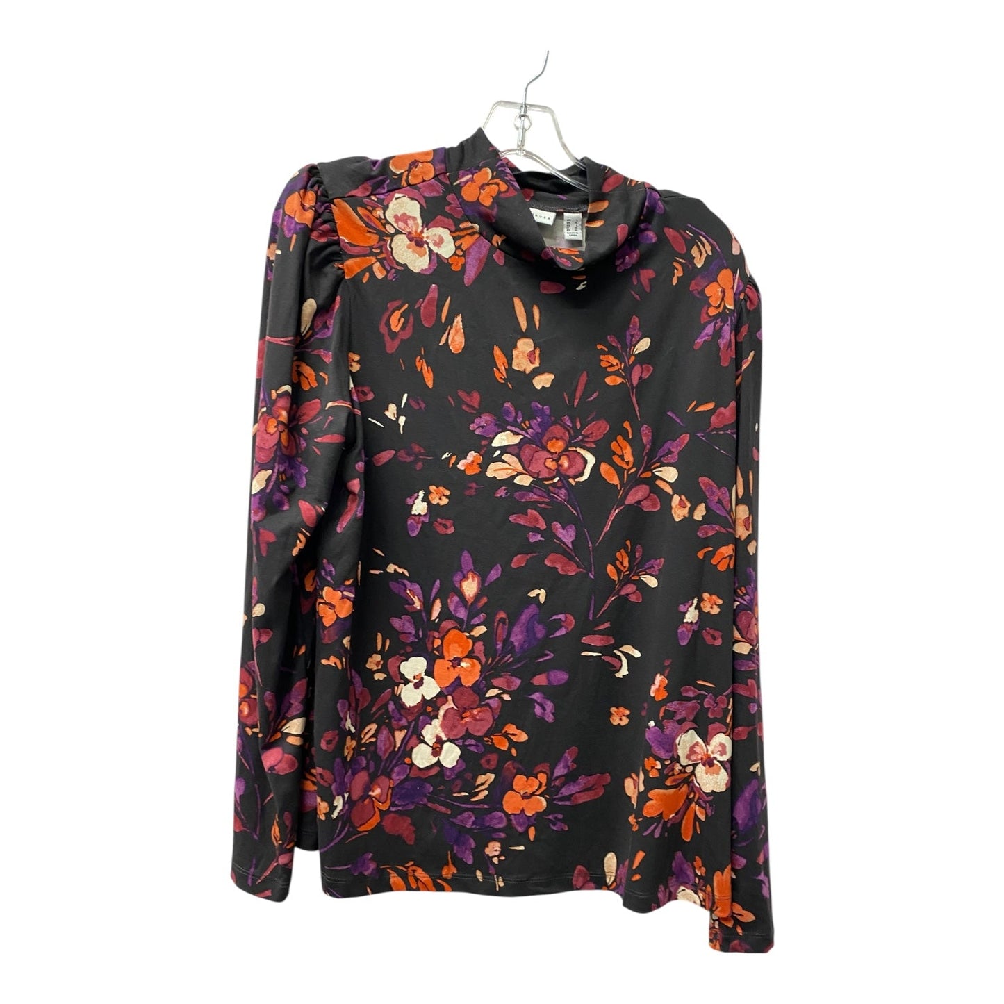 Top Ls By Susan Graver In Black & Orange, Size:L