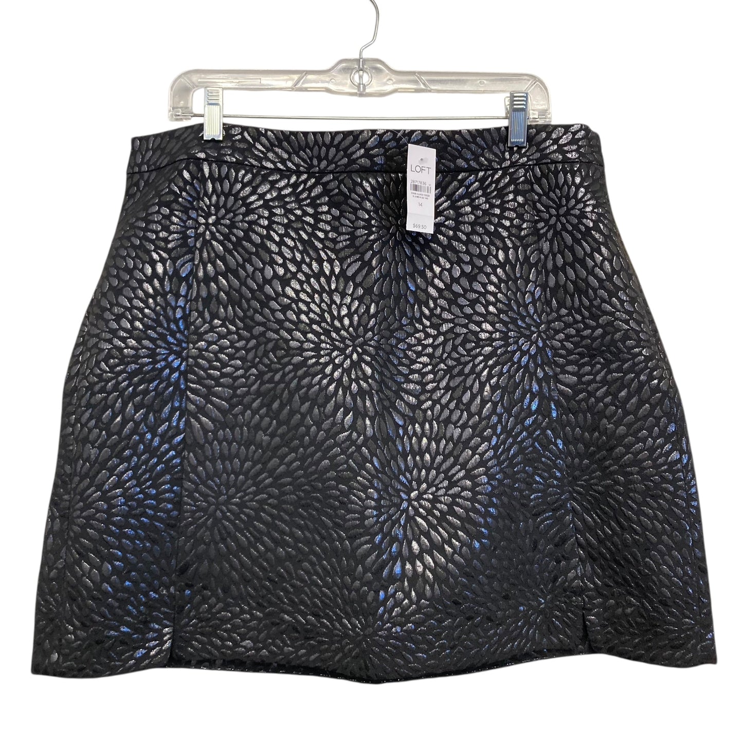 Skirt Mini & Short By Loft In Black & Silver, Size:14
