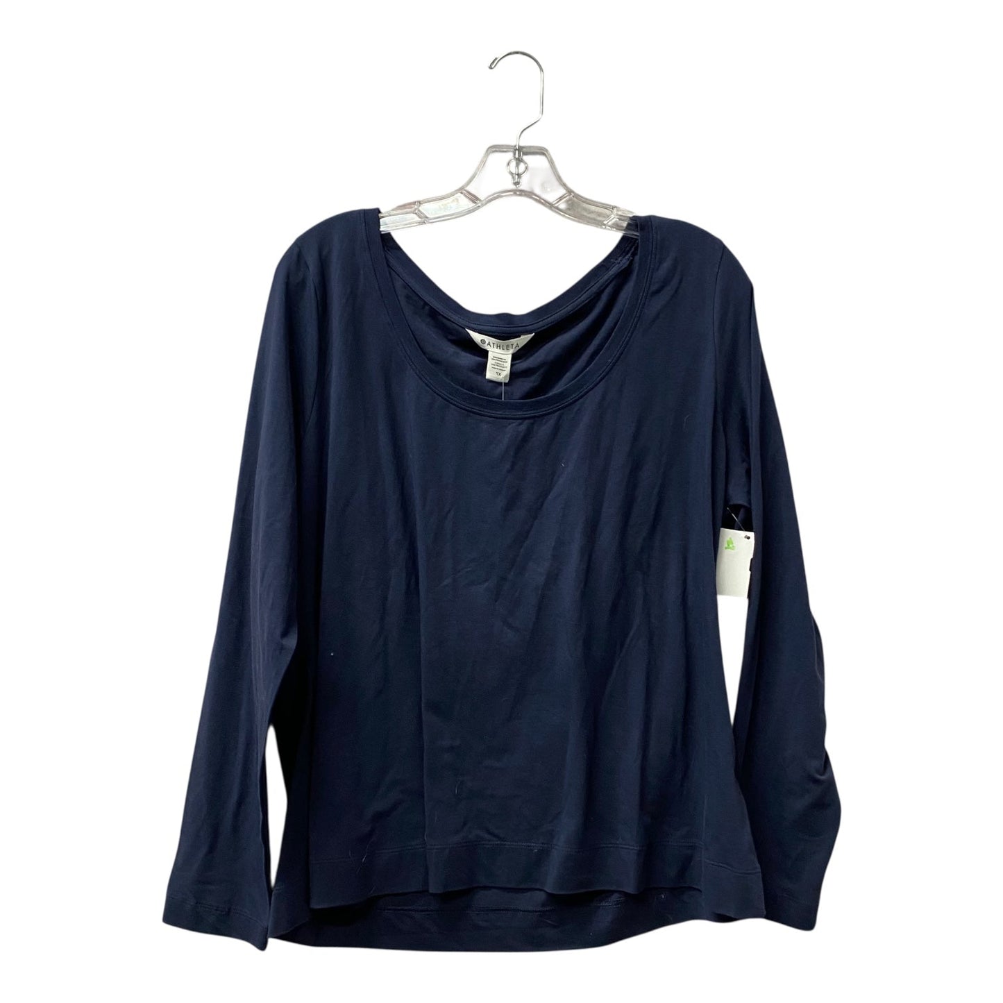 Athletic Top Ls Crewneck By Athleta In Blue, Size:1X