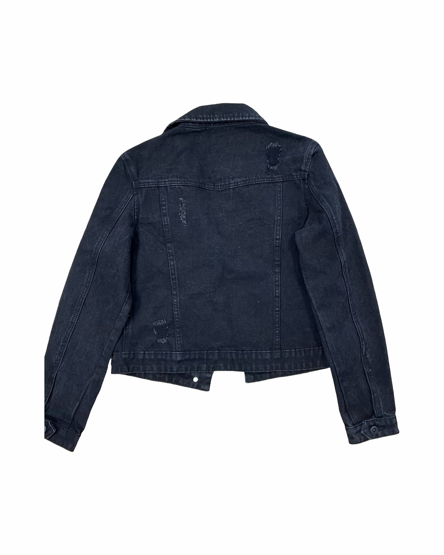 Jacket Denim By Clothes Mentor In Black, Size:L