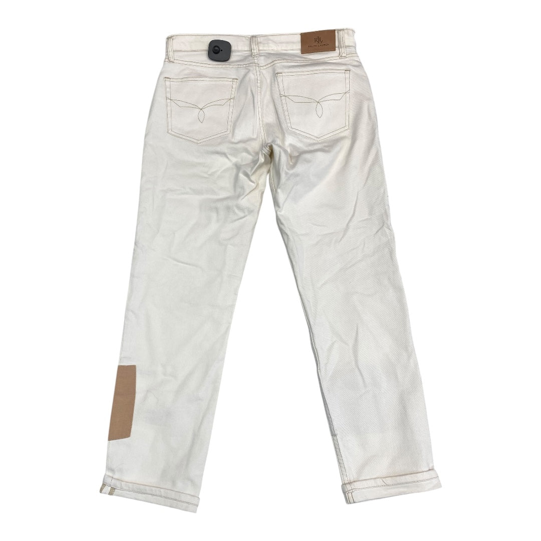 Jeans Cropped By Ralph Lauren Black Label In Cream & Tan, Size:2