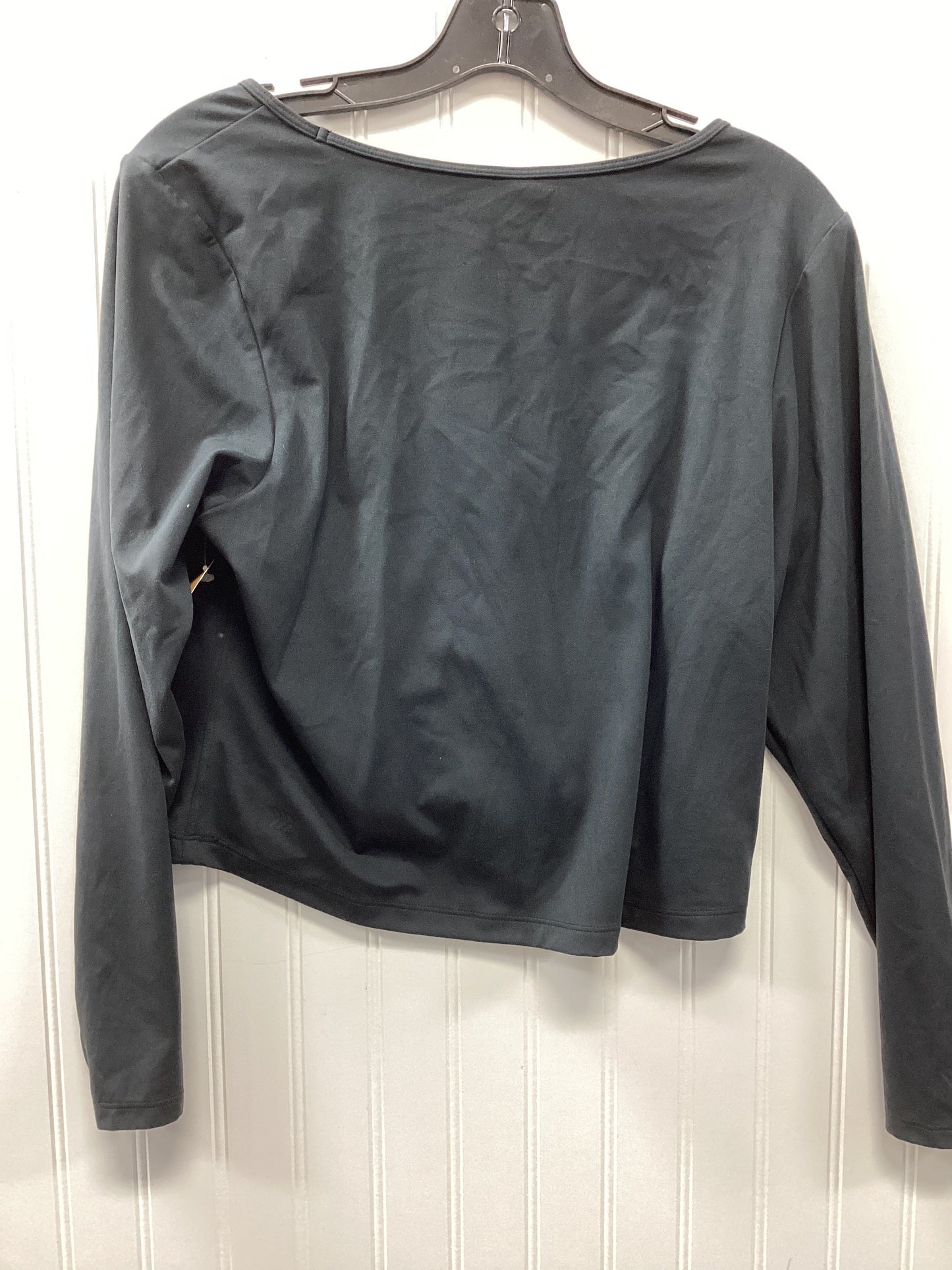 Athletic Top Ls Crewneck By All In Motion In Black, Size:1X