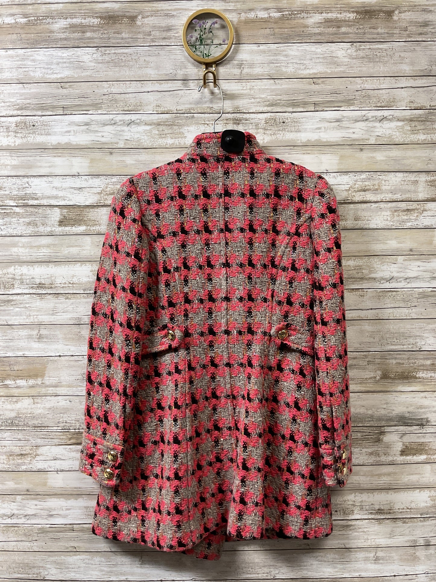 Coat Peacoat By Cmc In Pink & Tan, Size:4