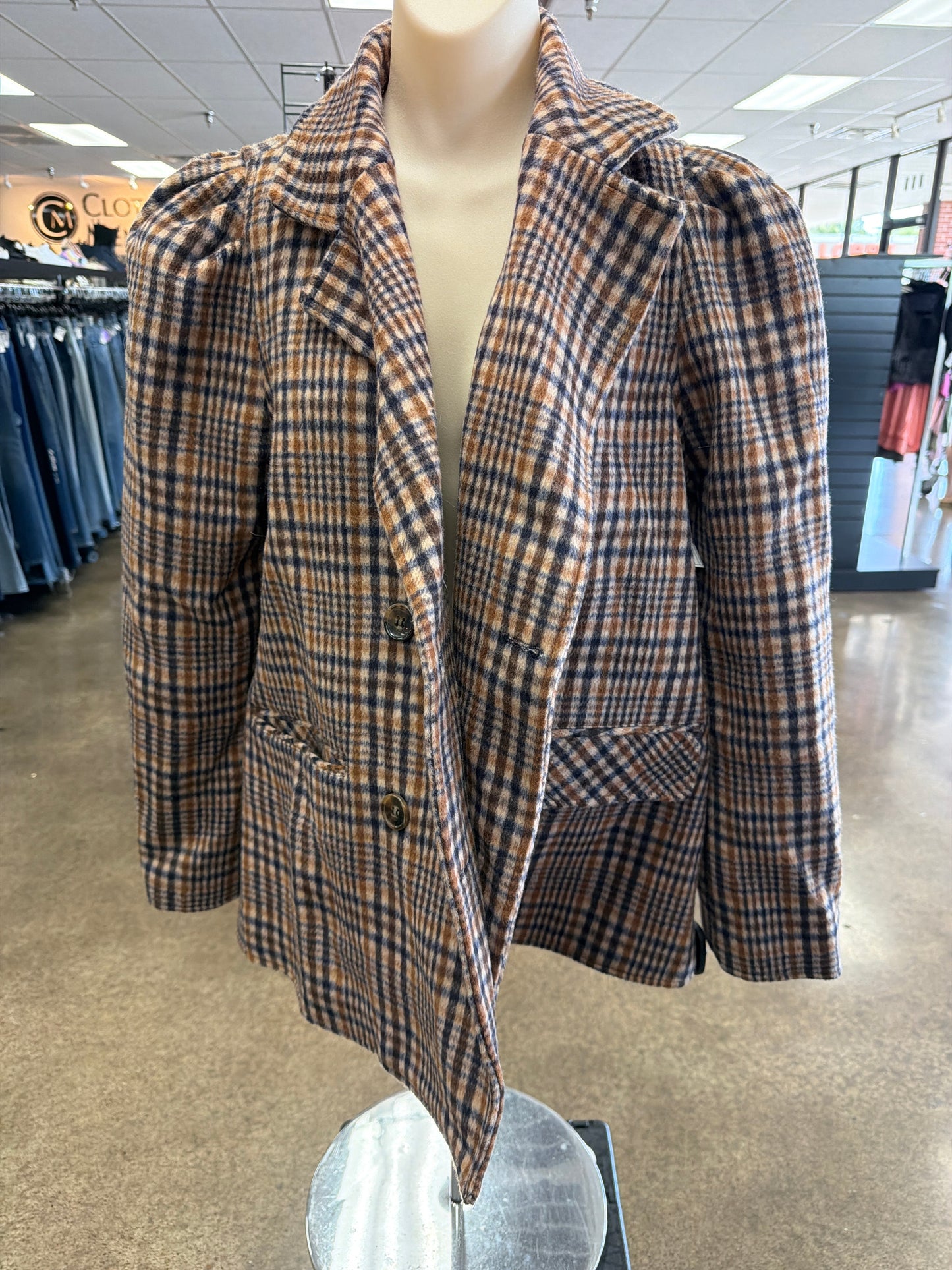 Coat Other By Maeve In Plaid Pattern, Size:M