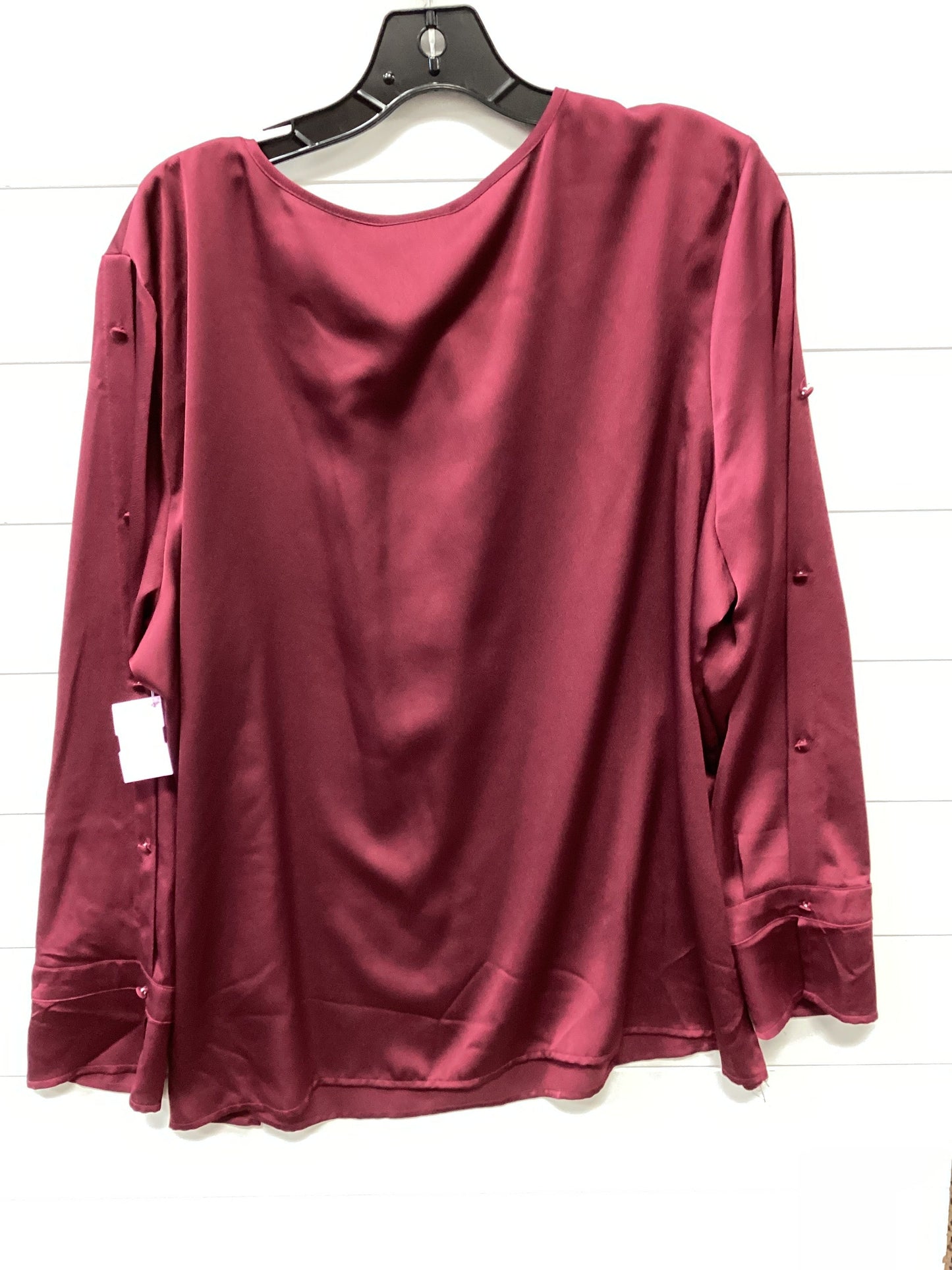 Top Ls By Liz Claiborne In Maroon, Size:Xxl