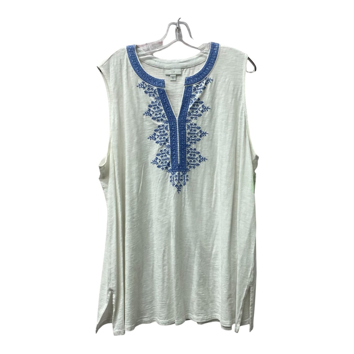 Top Sleeveless By J. Jill In White, Size:2X