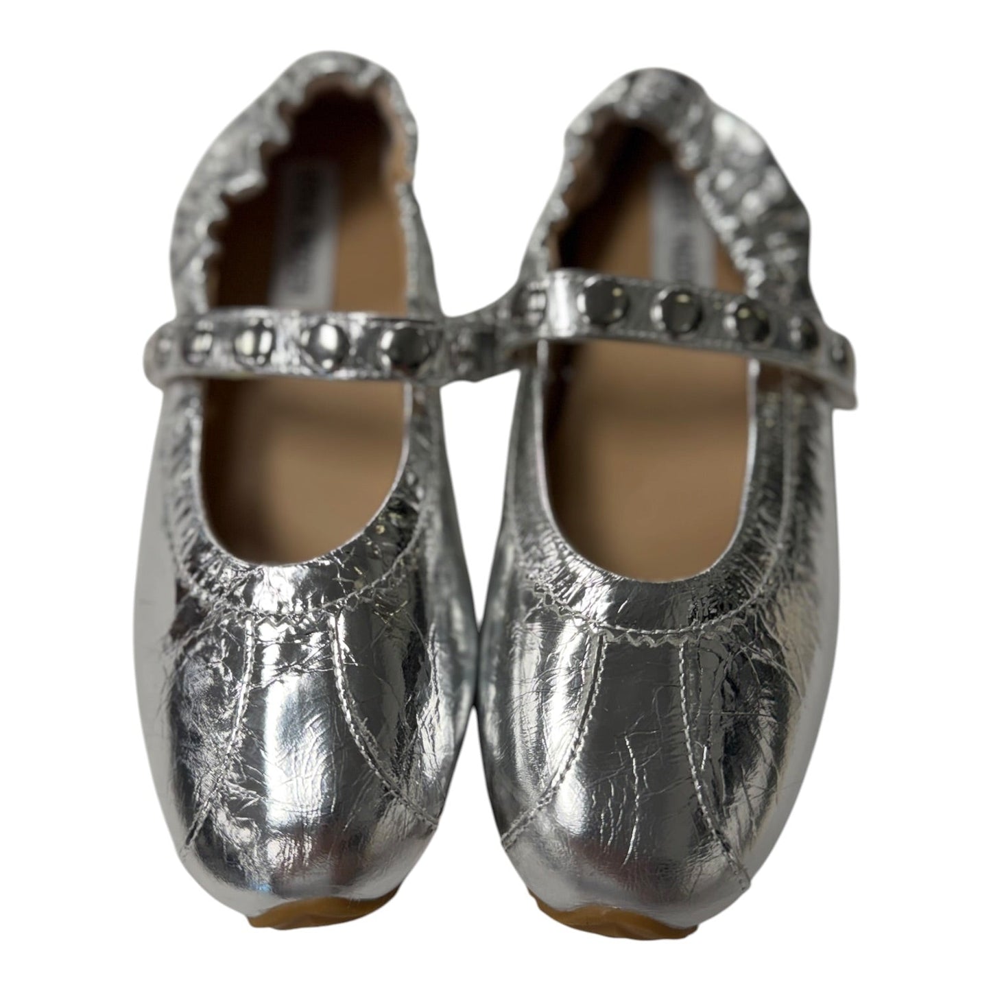 Shoes Flats By Steve Madden In Silver, Size:6