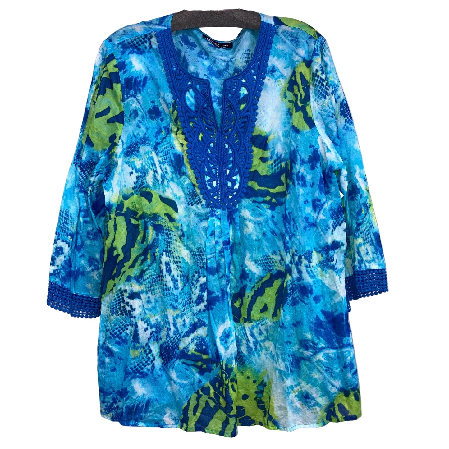 Top Ls By Jones New York In Blue & Green, Size:Xl