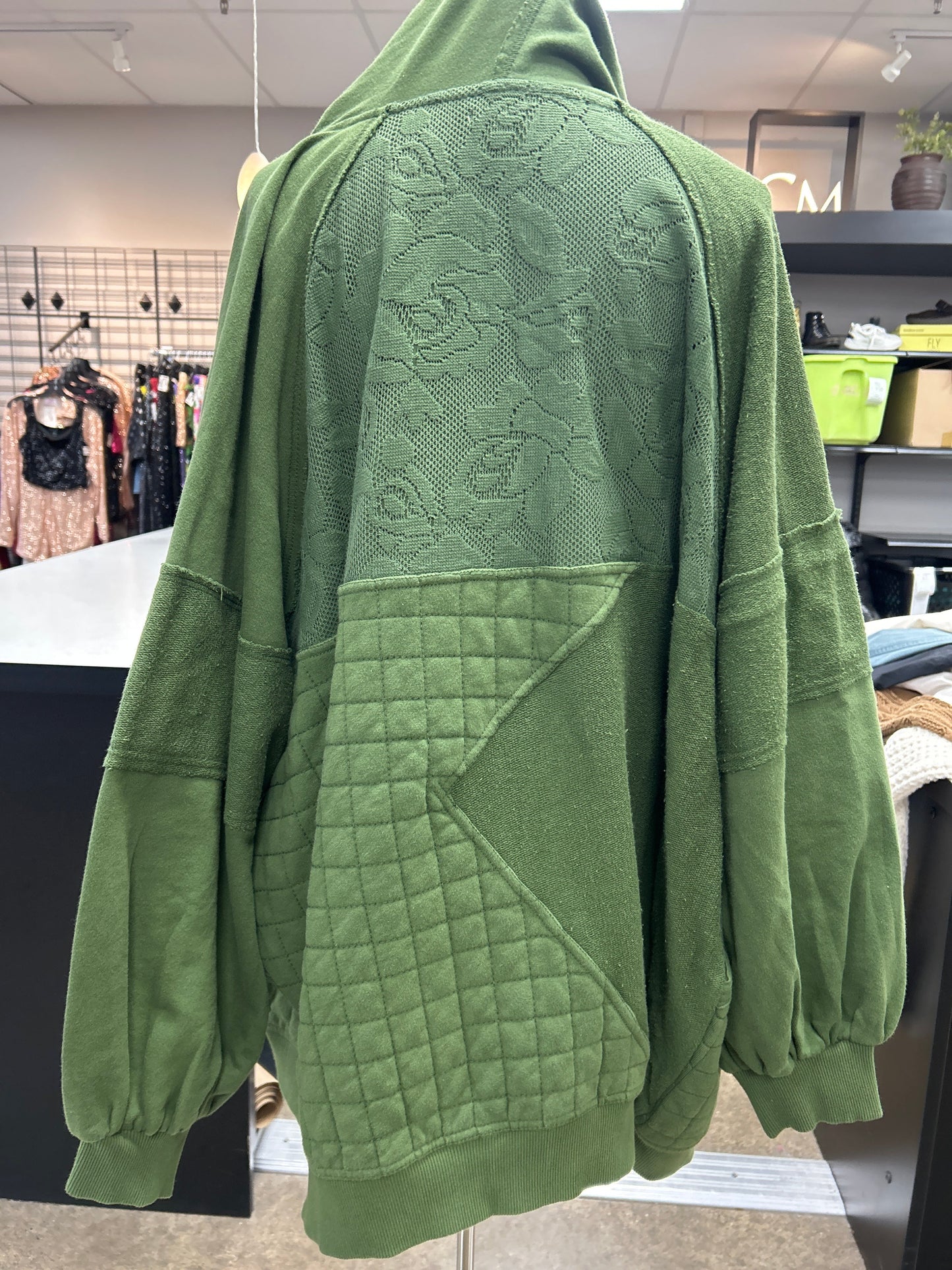 Sweatshirt Hoodie By Pilcro In Green, Size:L