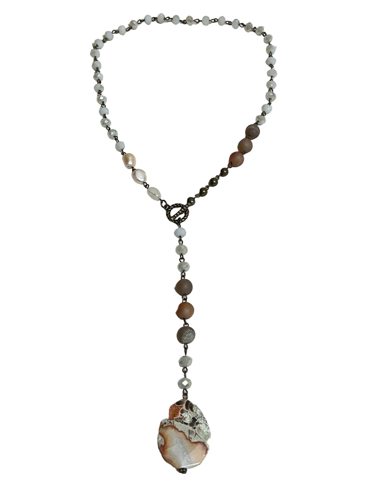 Necklace Lariat & Y-Drop By Cmc In Peach