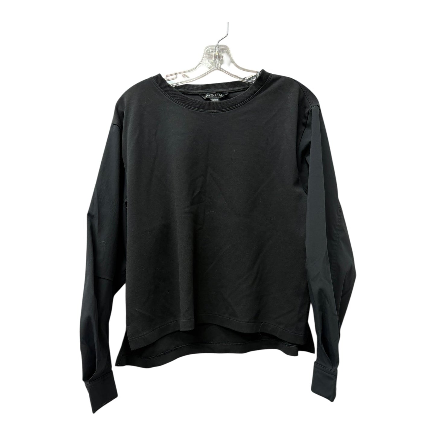 Athletic Top Ls Crewneck By Athleta In Black, Size:L