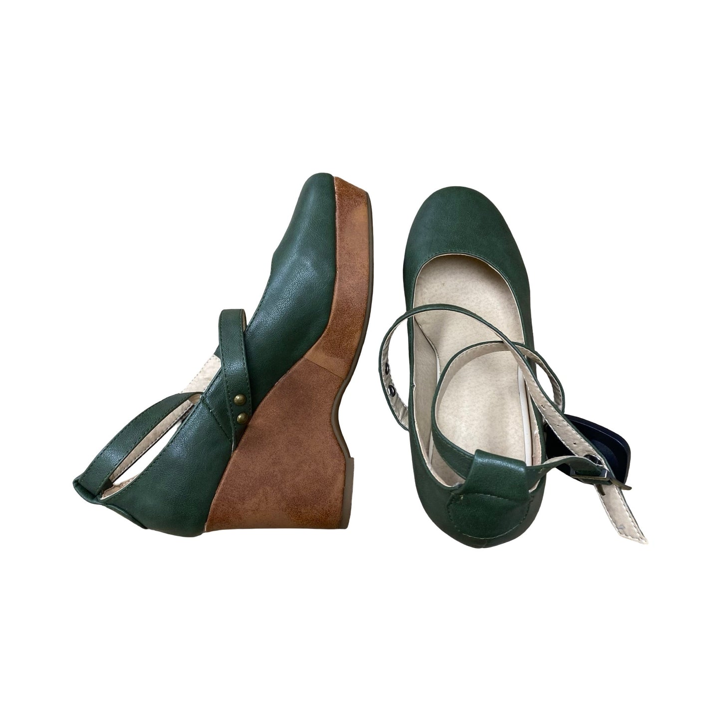 Shoes Heels Wedge By Sport In Green, Size:9