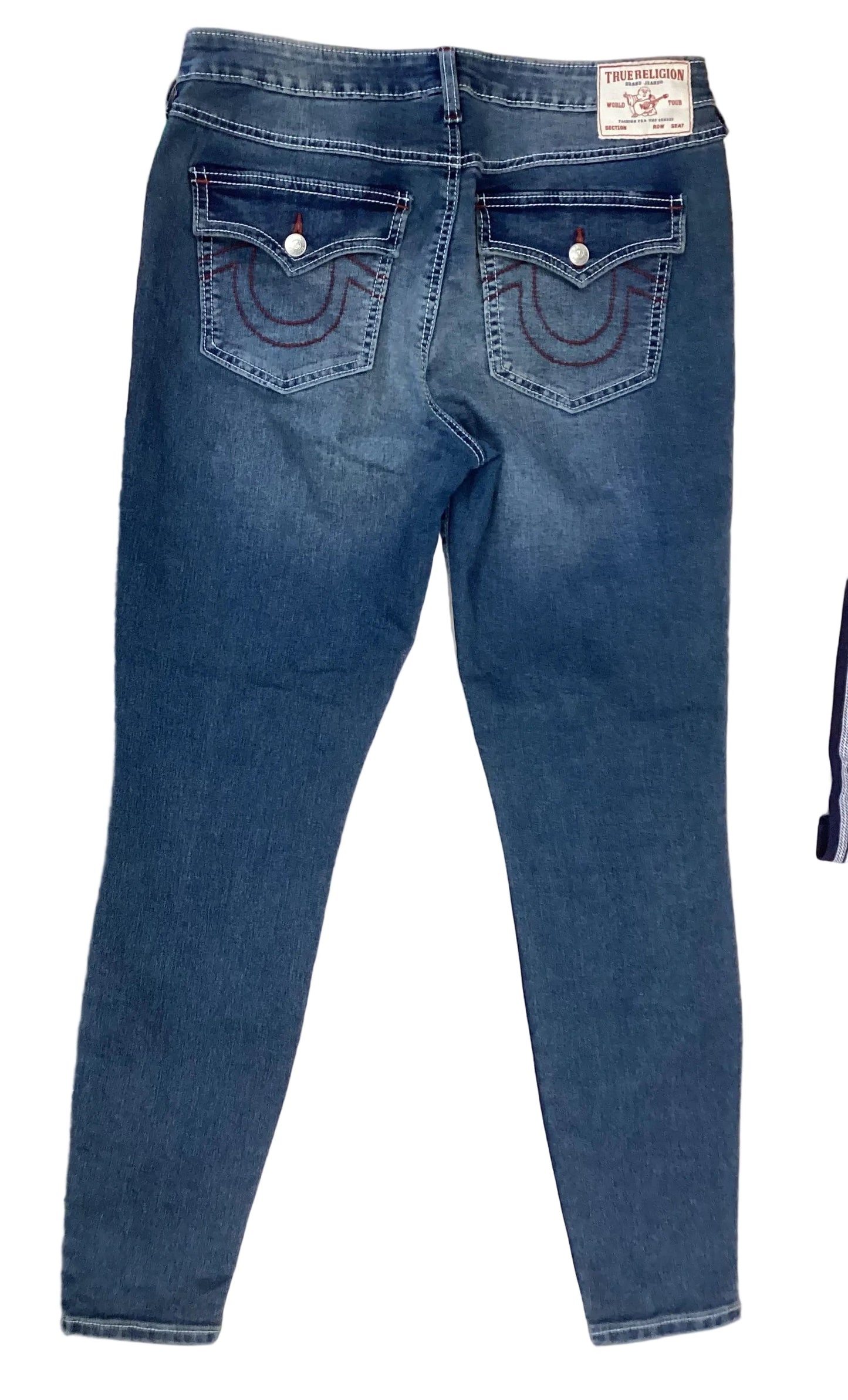 Jeans Skinny By True Religion In Blue Denim, Size:6