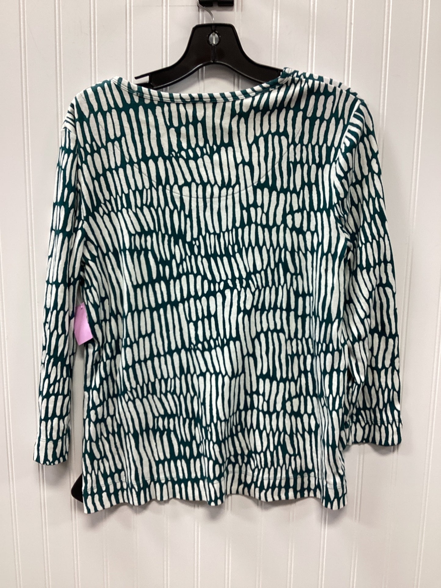 Top Ls By Chicos In Green & White, Size:L