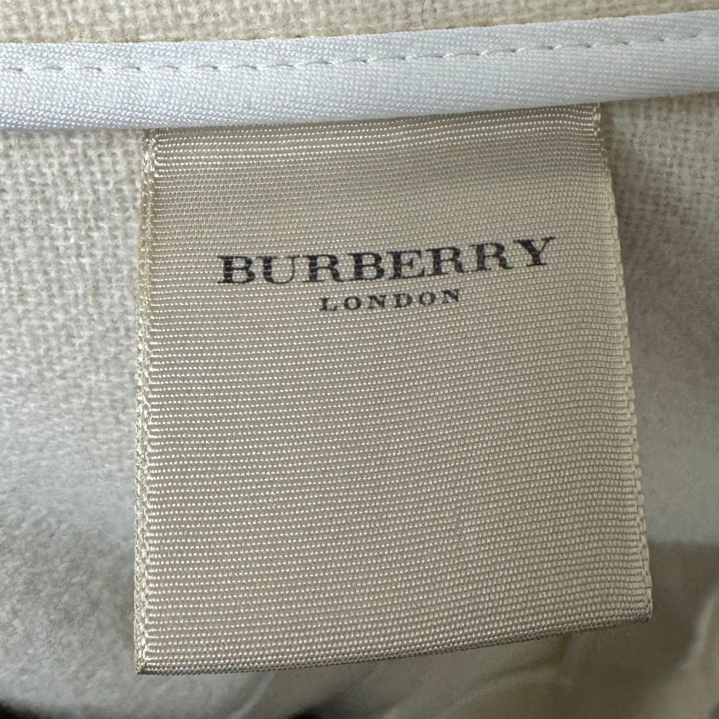 Wool Short Toggle Closure Duffle Jacket Luxury Designer By Burberry In Cream, Size: 8