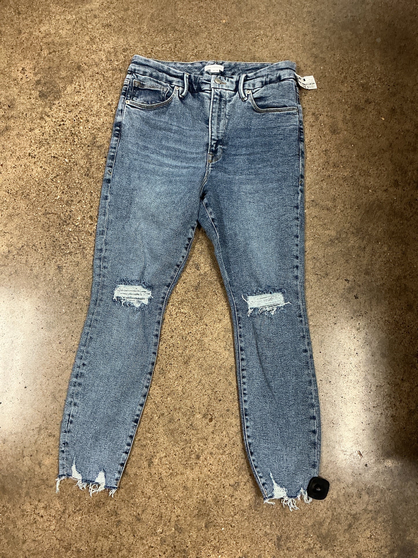 Jeans Skinny By Good American In Blue Denim, Size:12