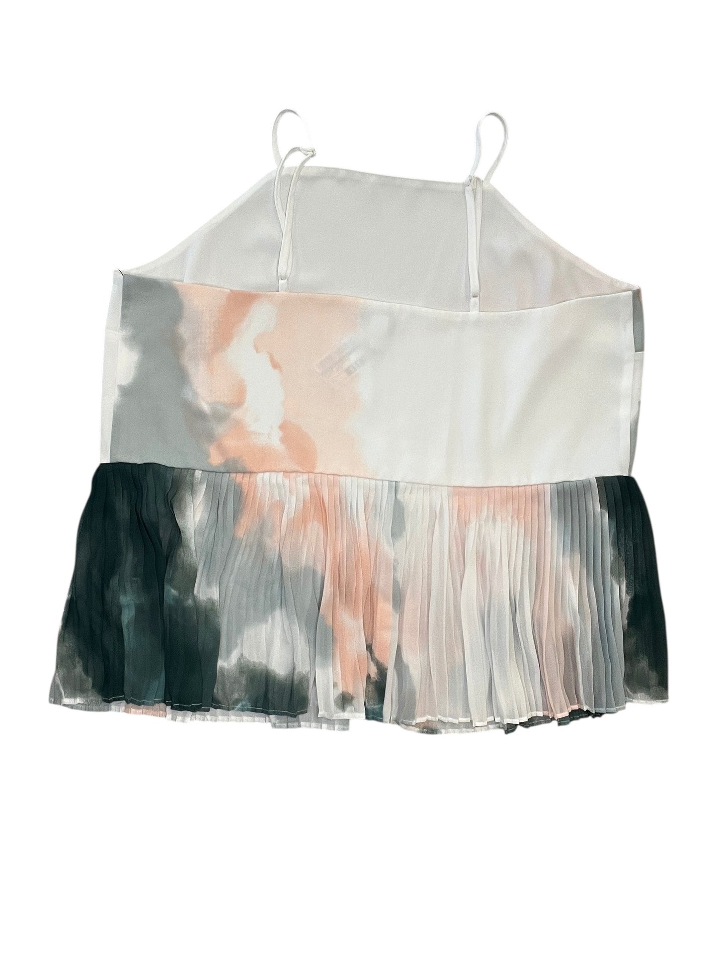 Blouse Sleeveless By Nine West In Pink & White, Size:L