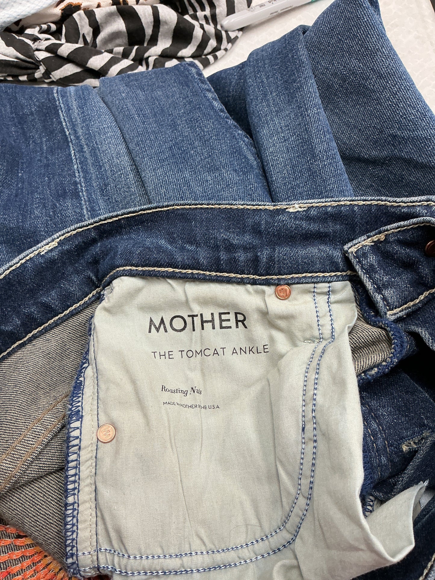 Jeans Straight By Mother In Blue Denim, Size:2/25