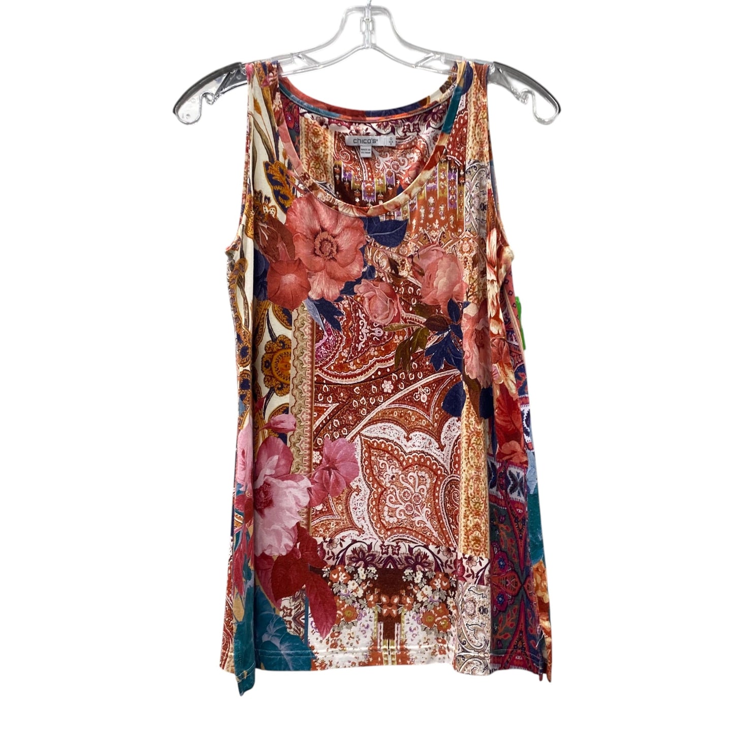 Top Sleeveless By Chicos In Orange, Size:S