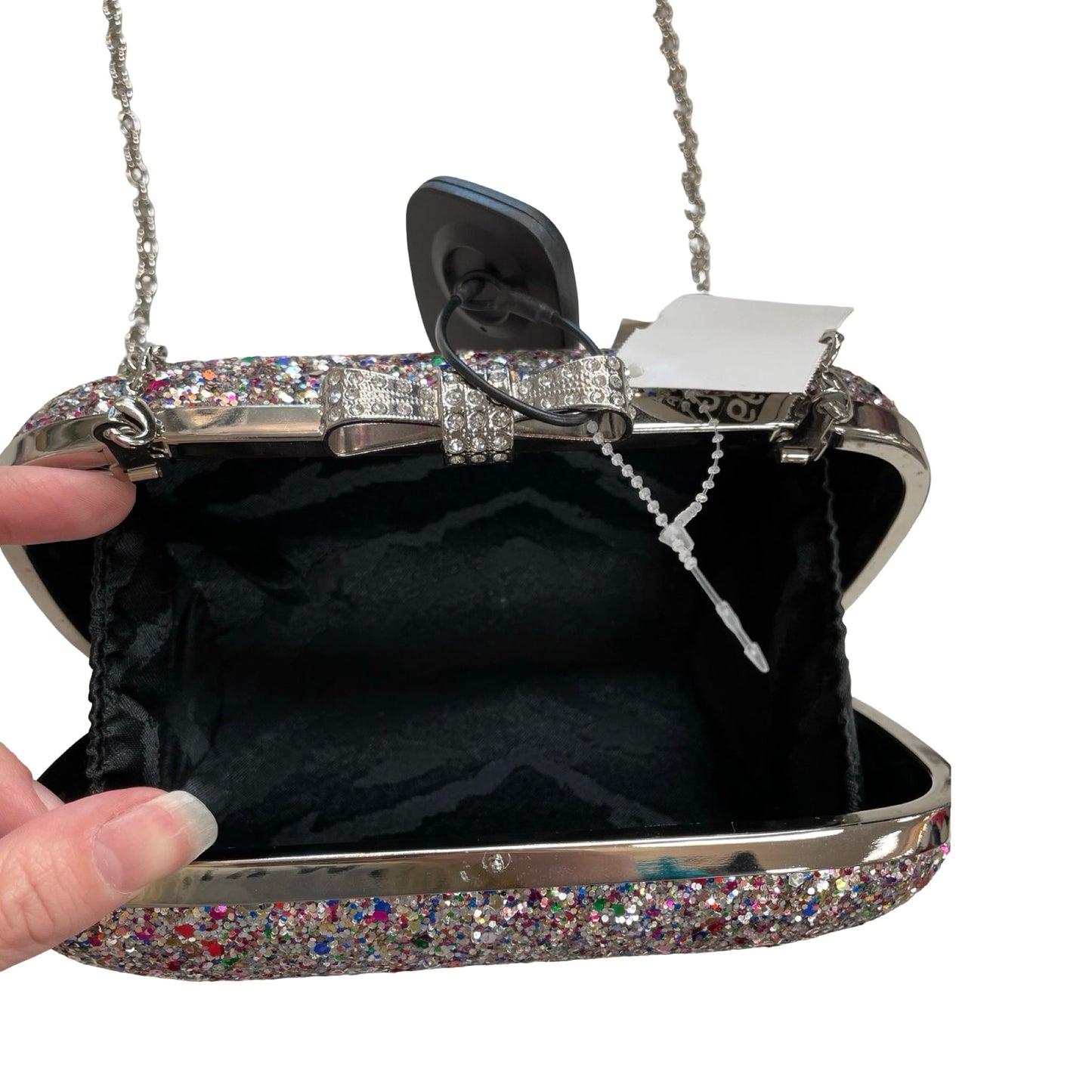 Handbag By Inc In Silver, Size:Small
