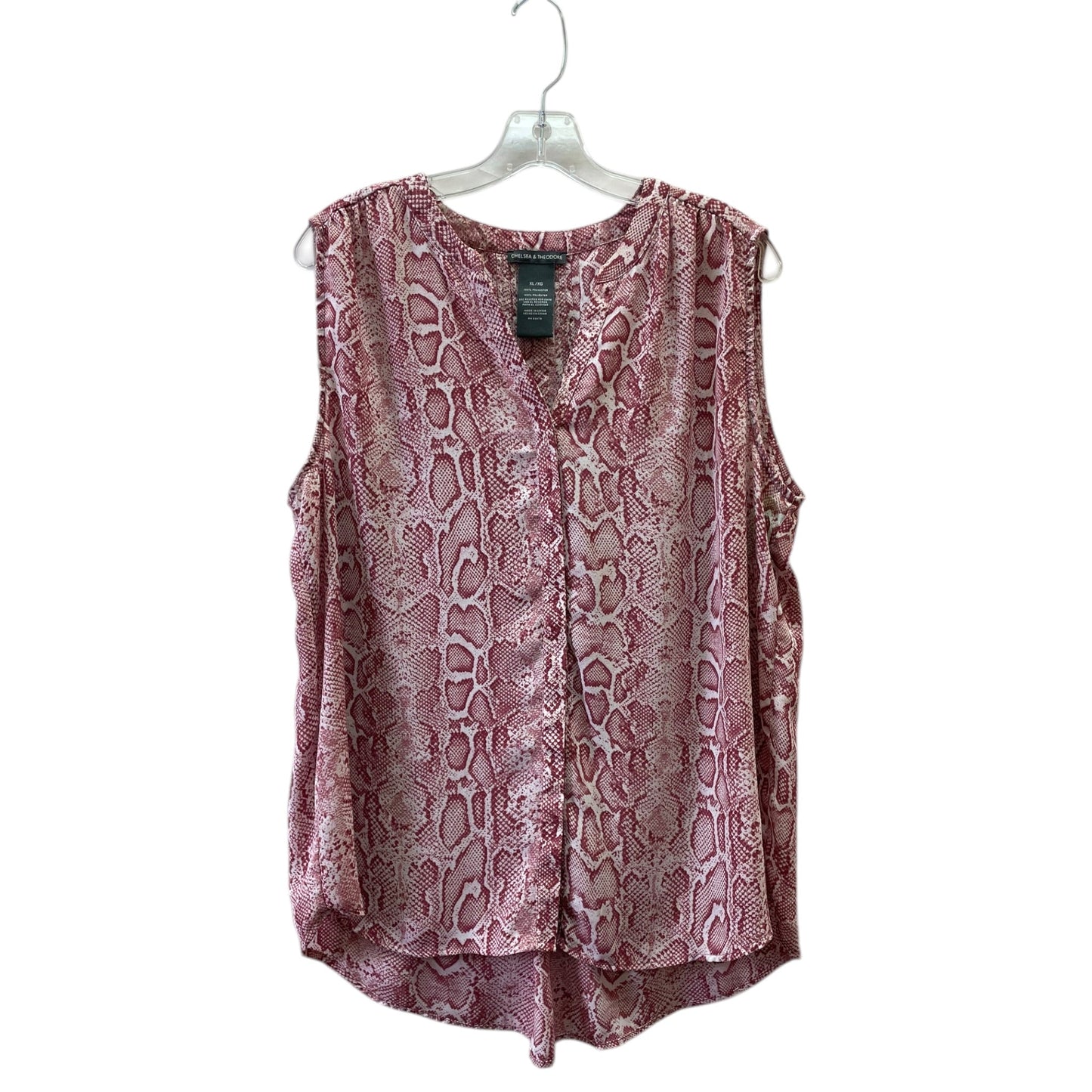 Blouse Sleeveless By Chelsea And Theodore In Animal Print, Size:Xl