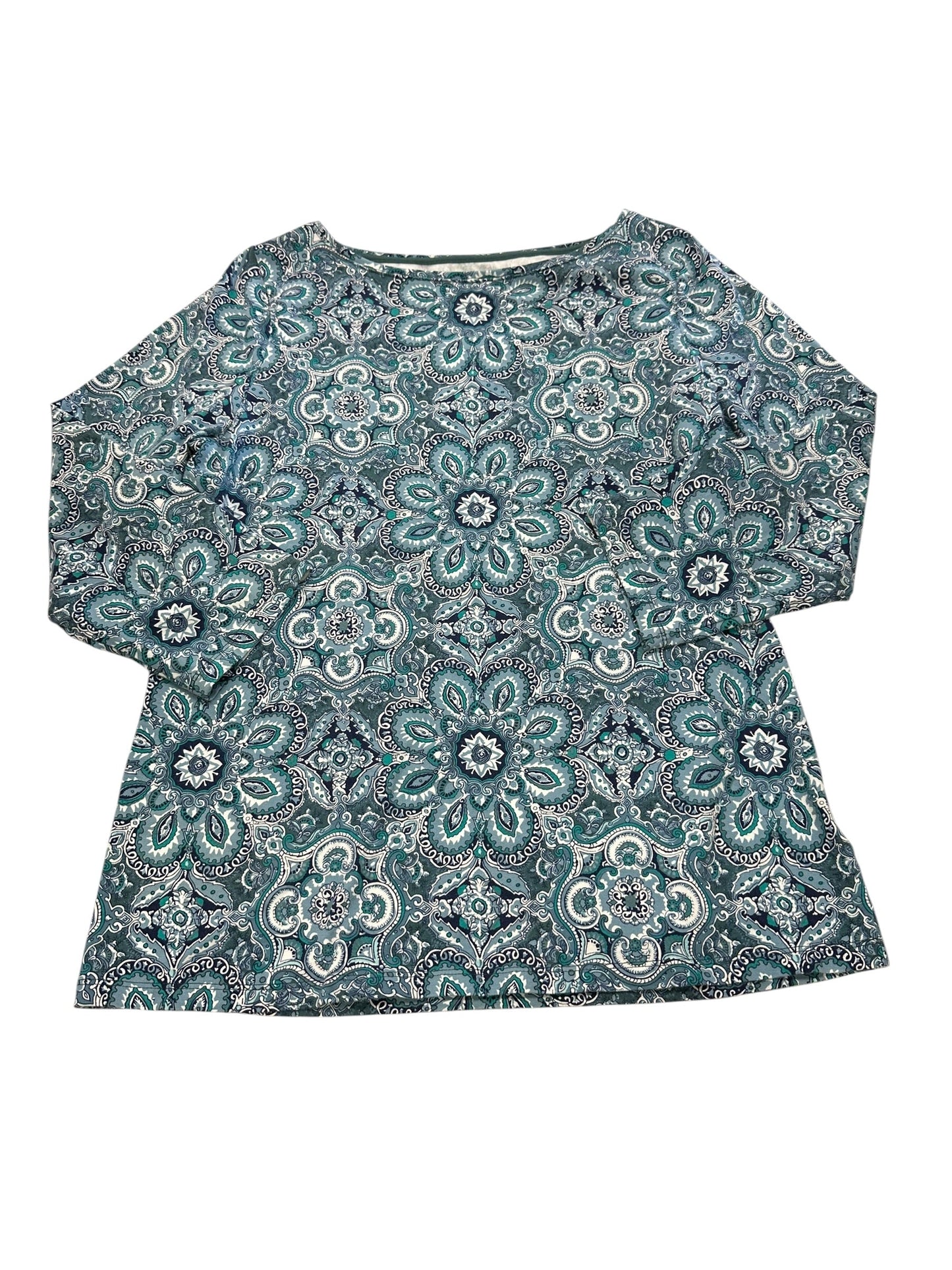 Top 3/4 Sleeve By Talbots In Paisley Print, Size:L