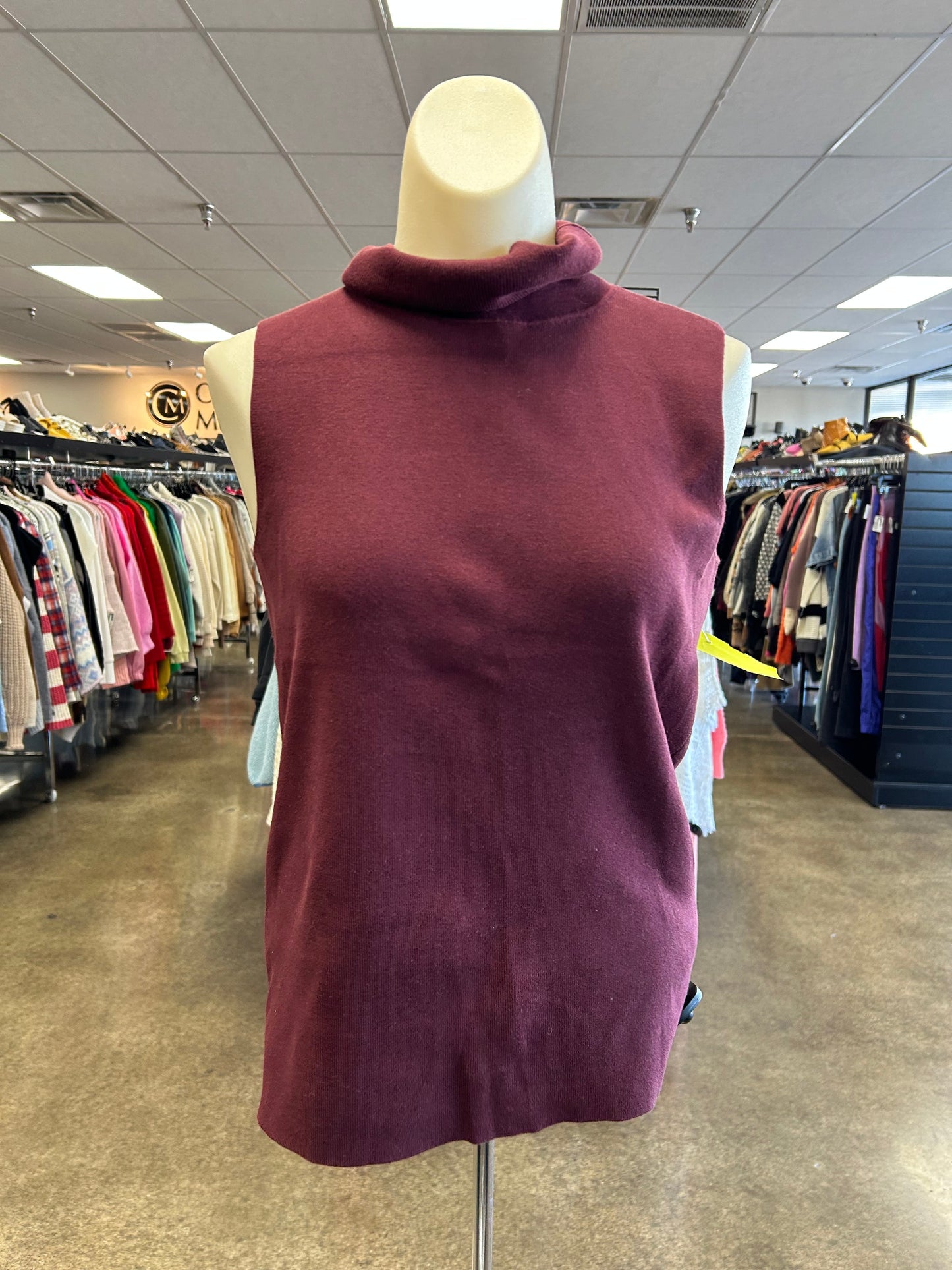 Top Sleeveless By Talbots In Maroon, Size:Mp