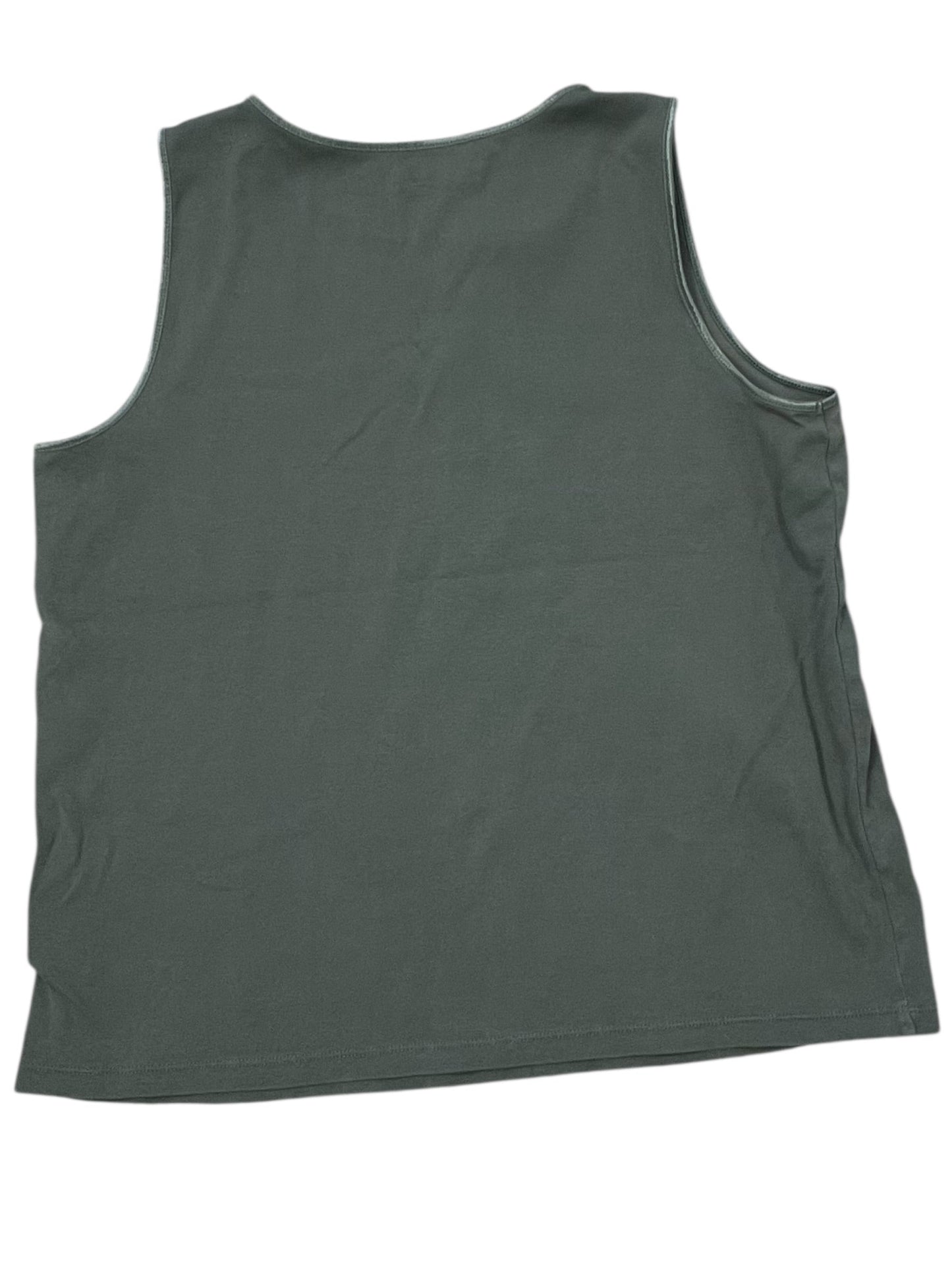 Top Sleeveless Basic By Cj Banks In Green, Size:1X