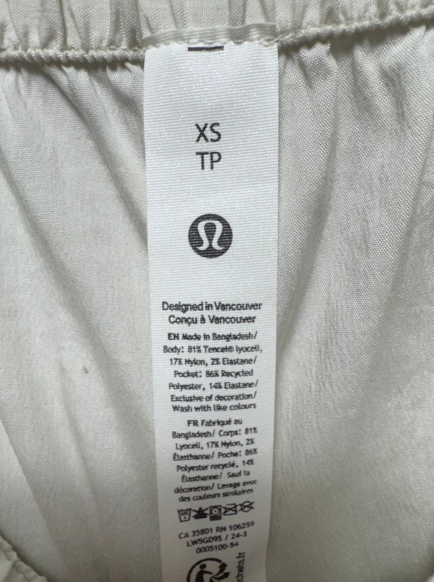 Athletic Pants By Lululemon In Cream, Size: Xs