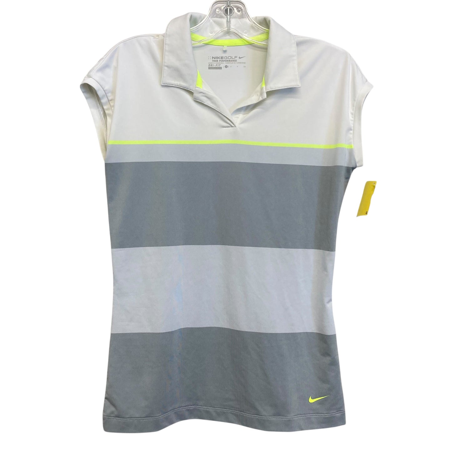 Athletic Top Ss By Nike Apparel In Grey & White, Size:S