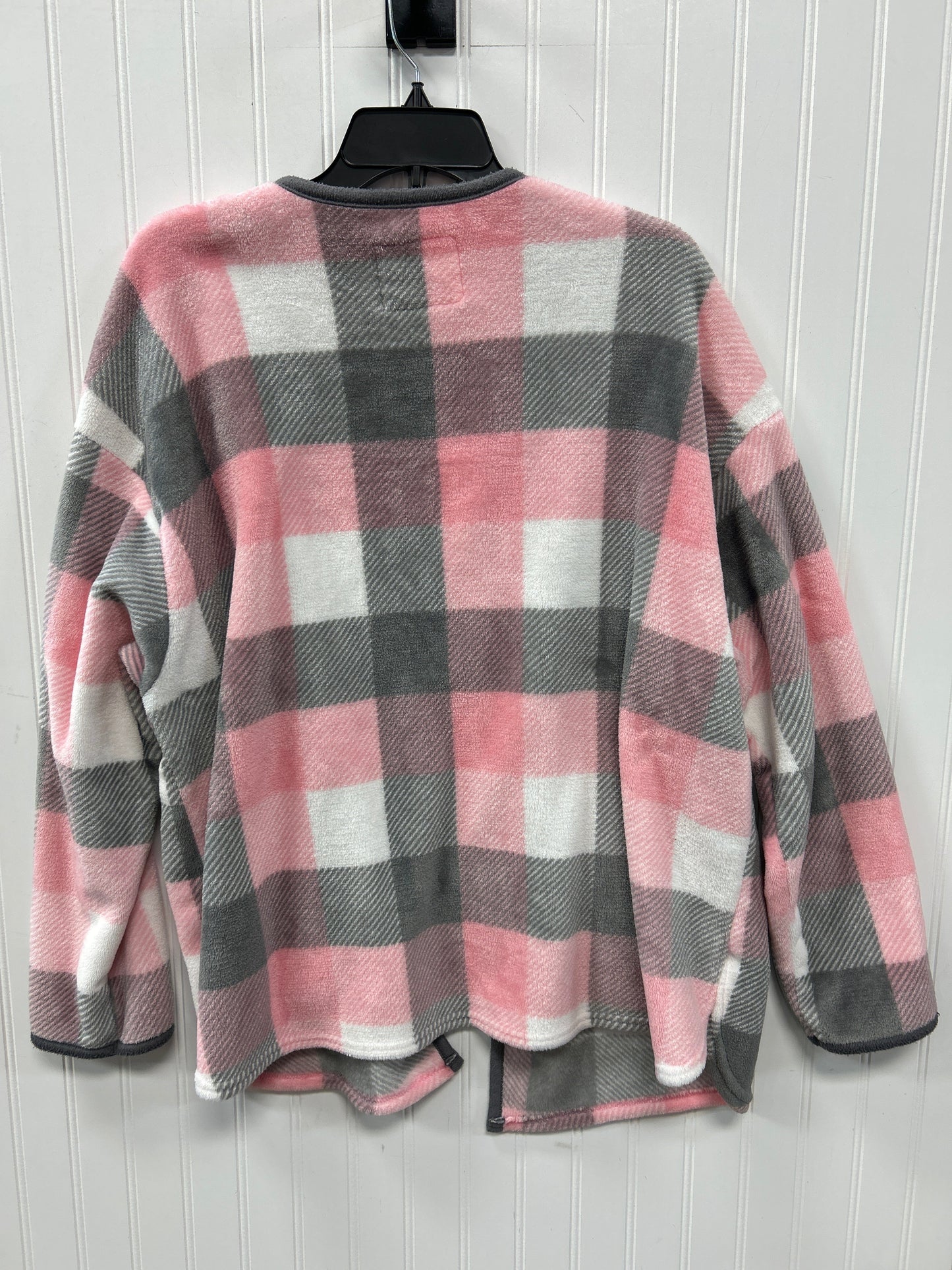 Jacket Fleece By Cuddl Duds In Grey & Pink, Size:Xl