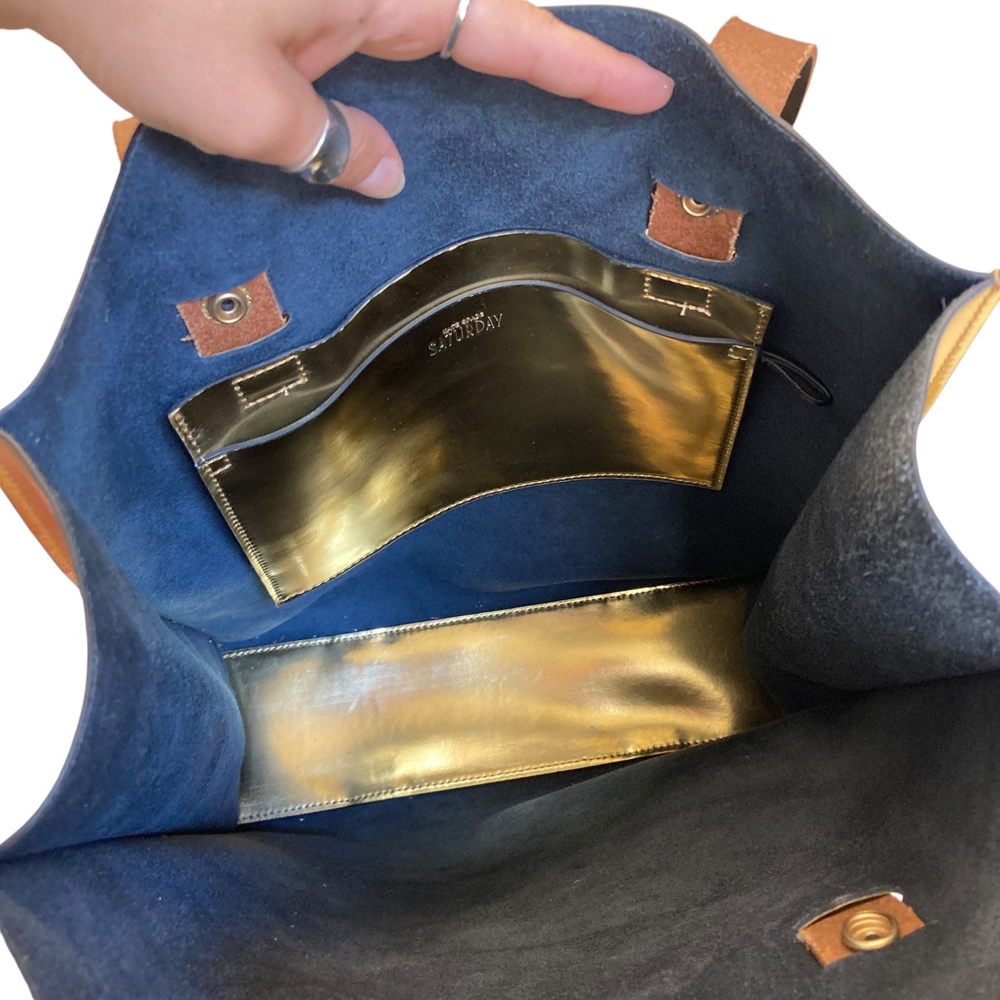 Tote Designer By Kate Spade In Gold, Size:Medium