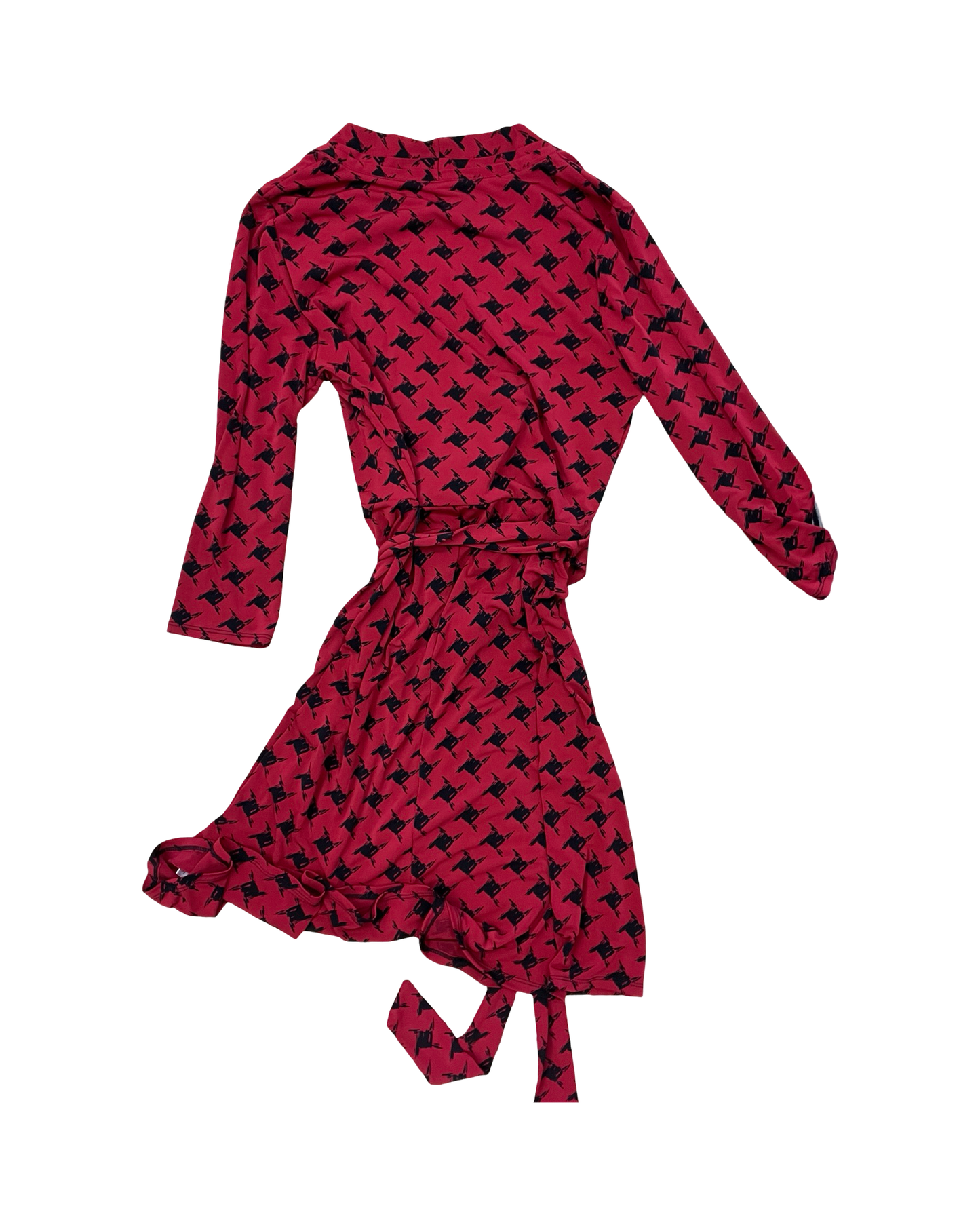 Dress Casual Midi By Liz Claiborne In Black & Red, Size:M