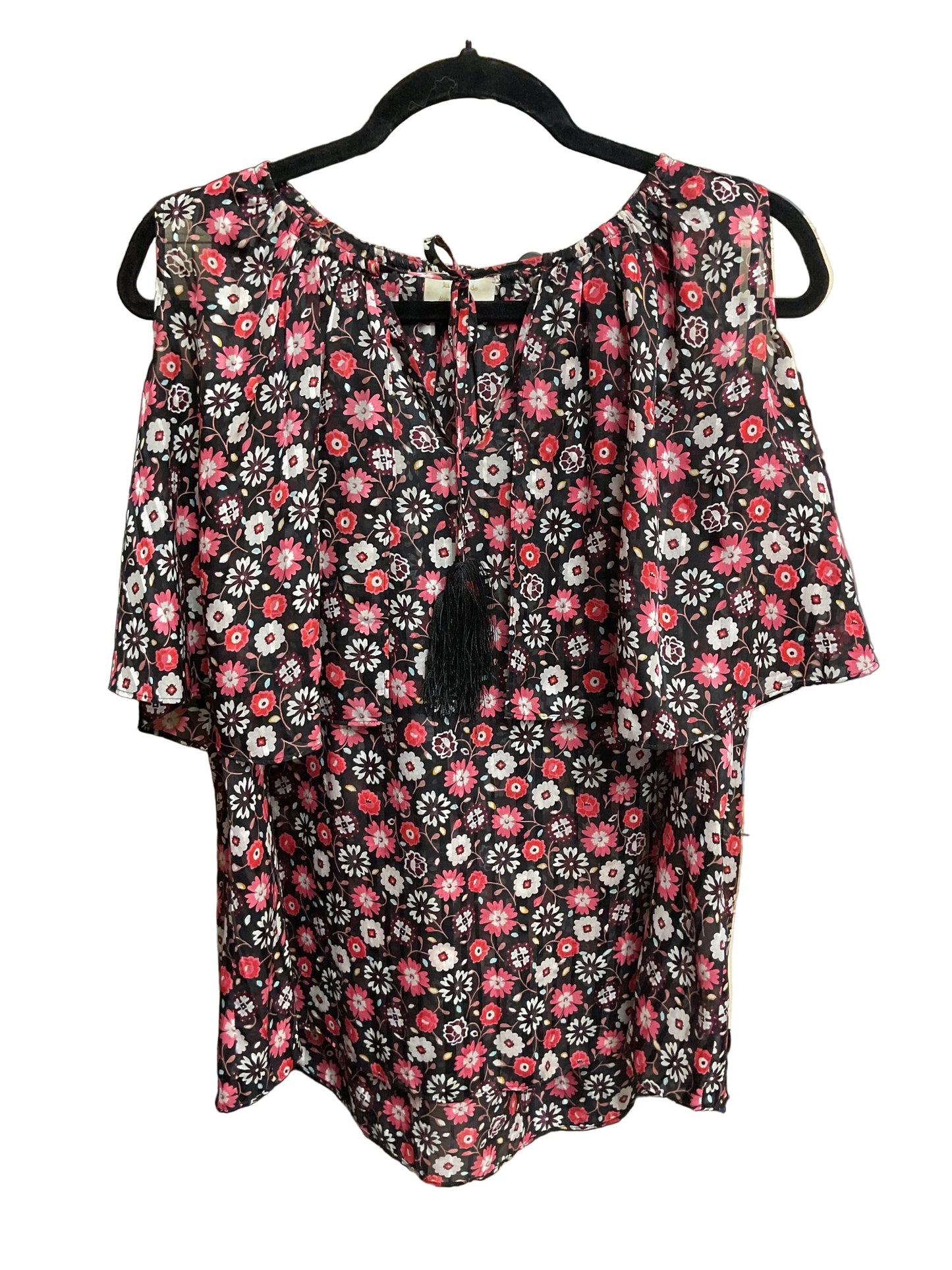 Top Ss Designer By Kate Spade In Black & Red, Size:Xs