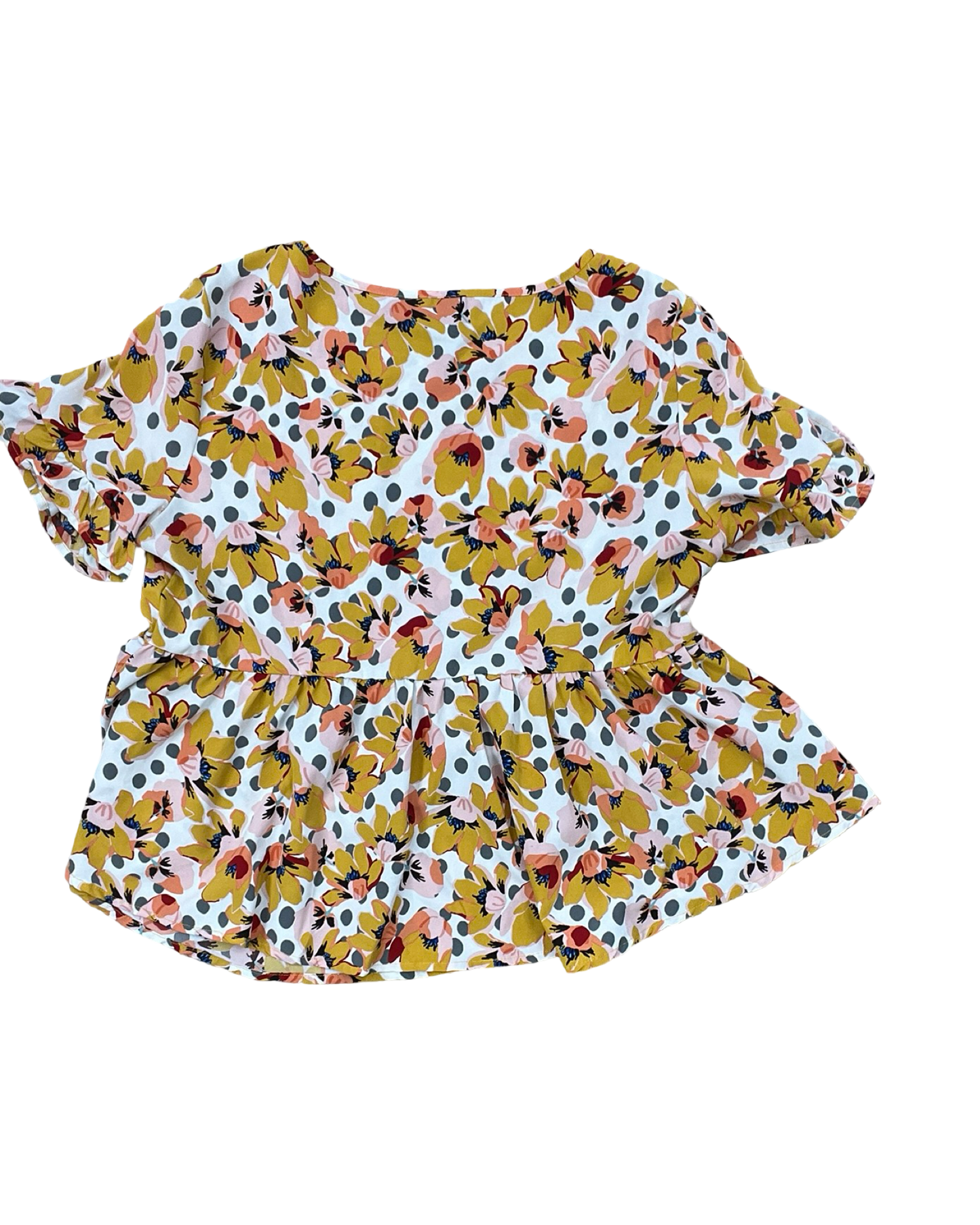 Top Ss By Shein In White & Yellow, Size:M