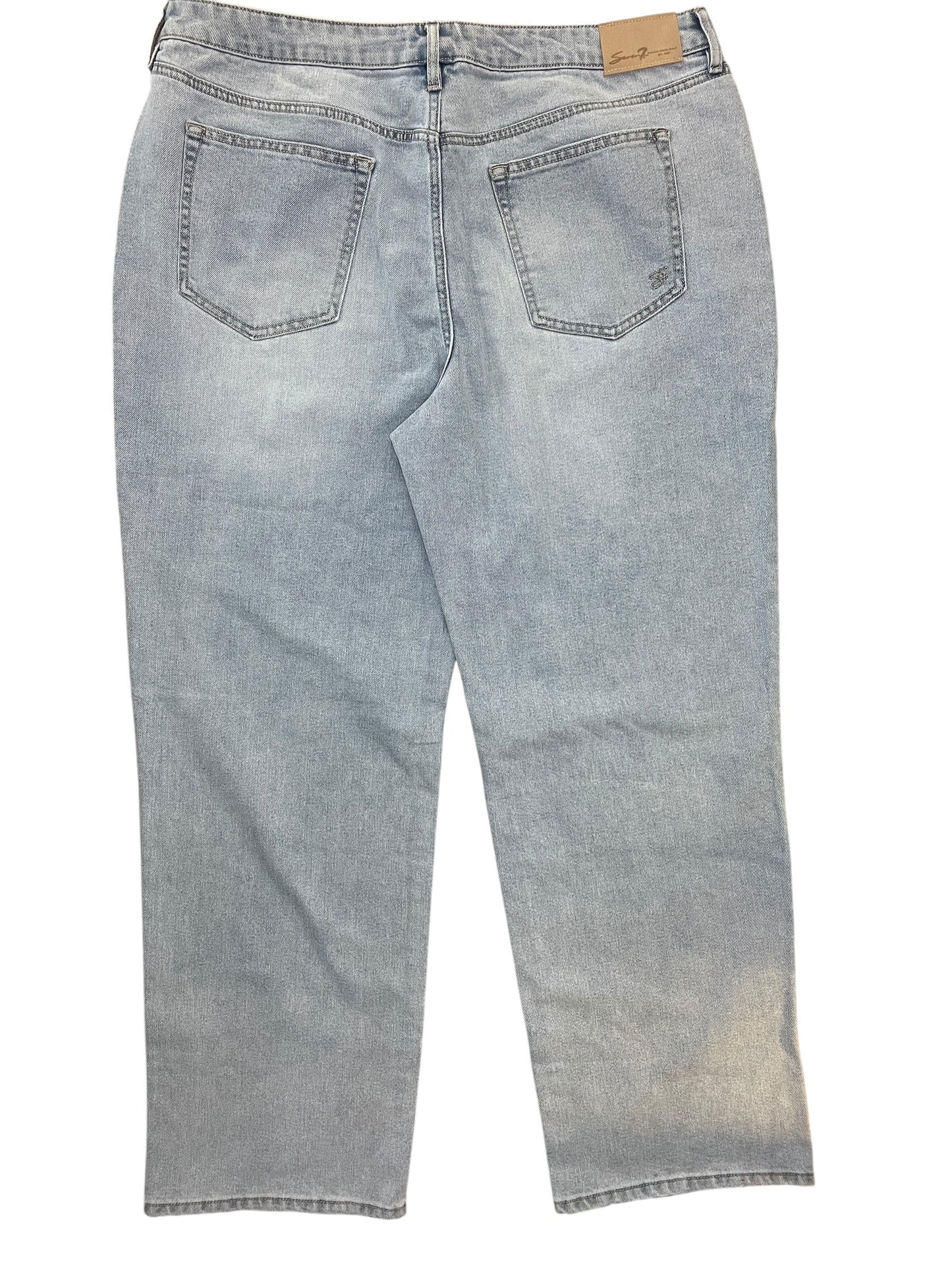 Jeans Straight By Seven 7 In Blue Denim, Size:16