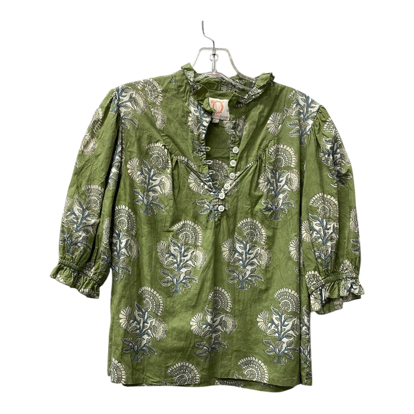 Top 3/4 Sleeve By Victoria Dunn In Green, Size:S