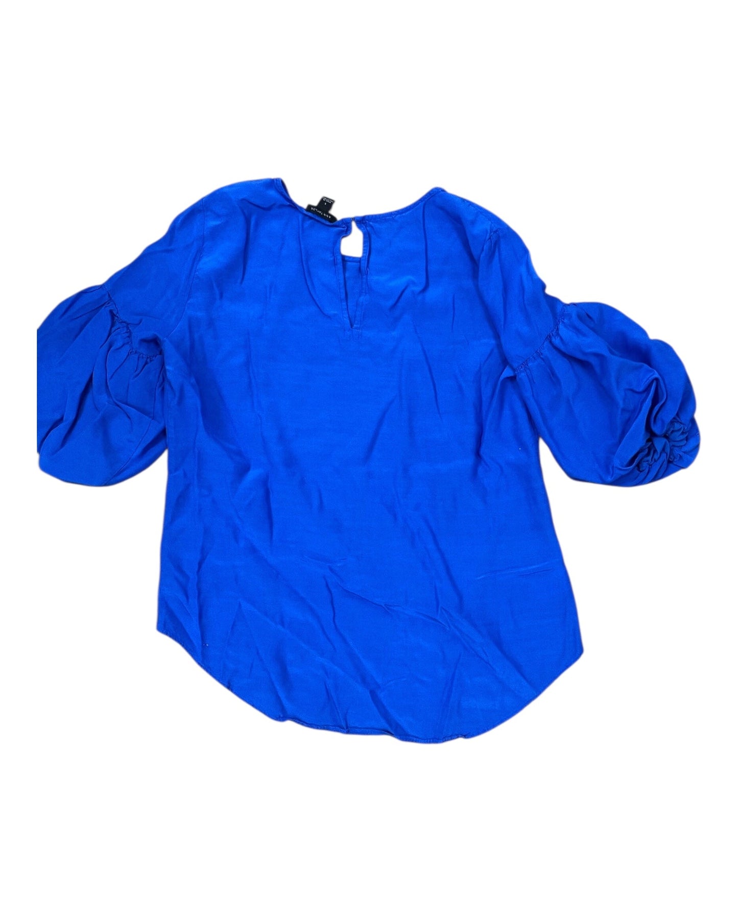 Blouse Ss By Ann Taylor In Blue, Size:S