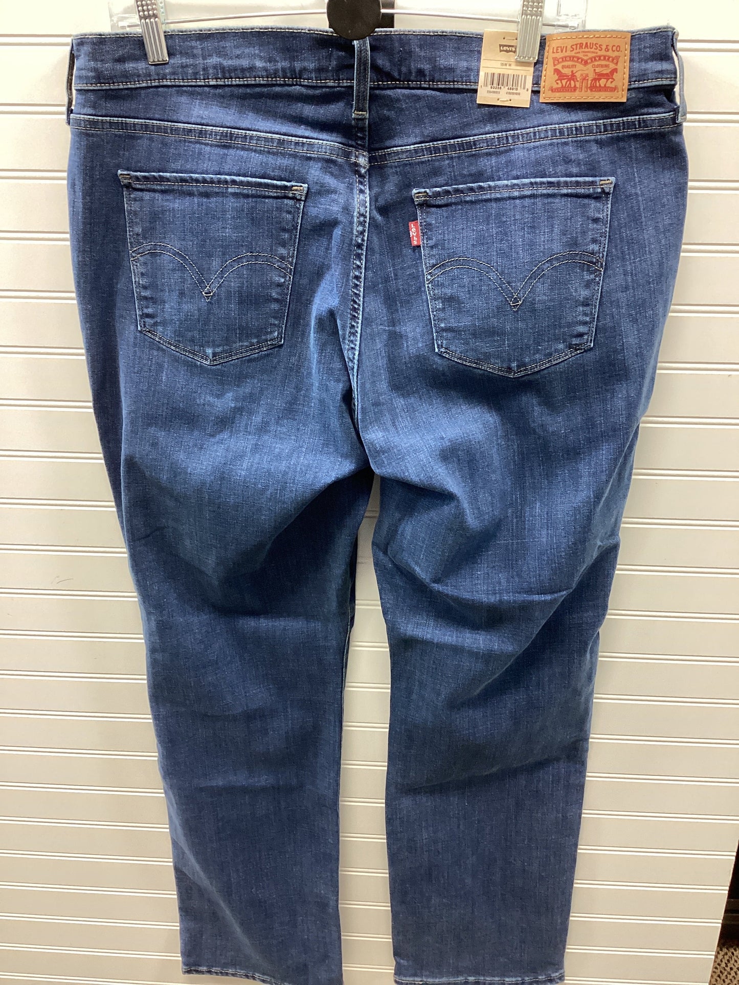 Jeans Straight By Levis Signature In Blue Denim, Size:16