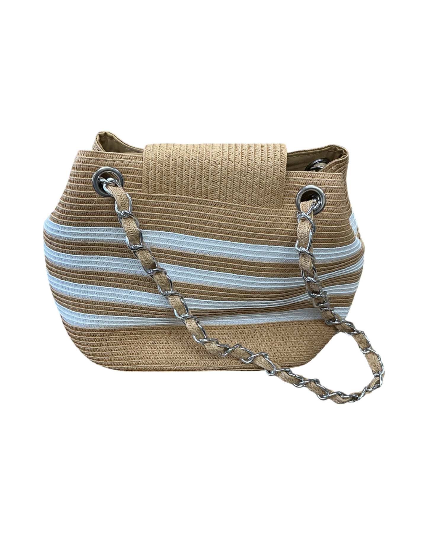 Crossbody By Clothes Mentor In Tan & White, Size:Small