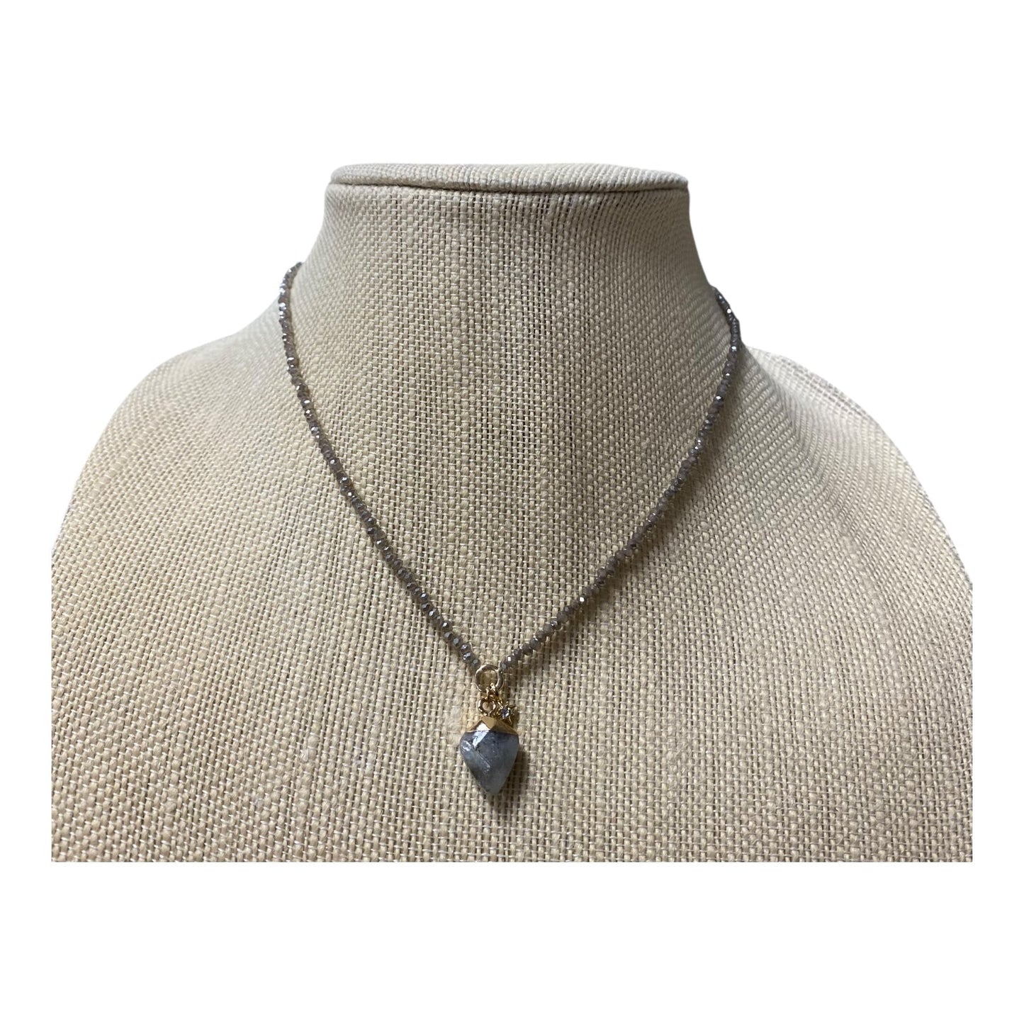 Necklace Charm In Gold & Grey