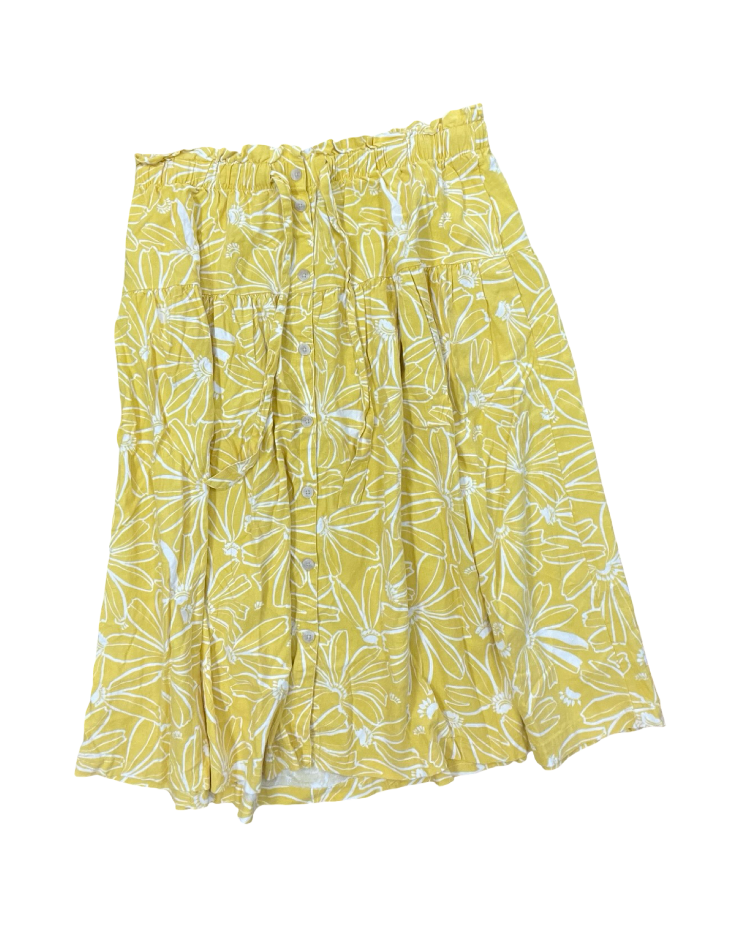 Skirt Midi By Universal Thread In White & Yellow, Size:1X