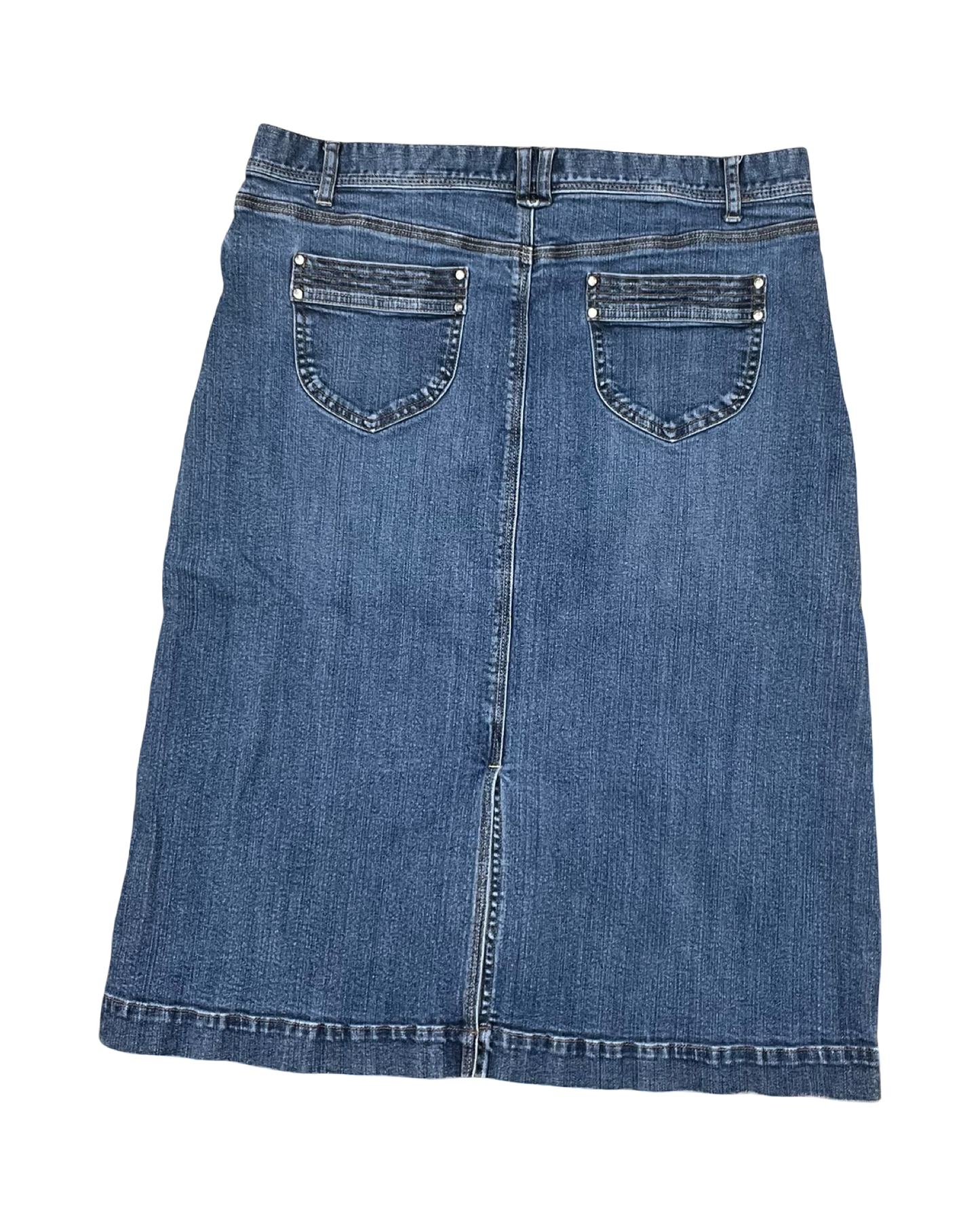 Skirt Midi By Christopher And Banks In Blue Denim, Size:12