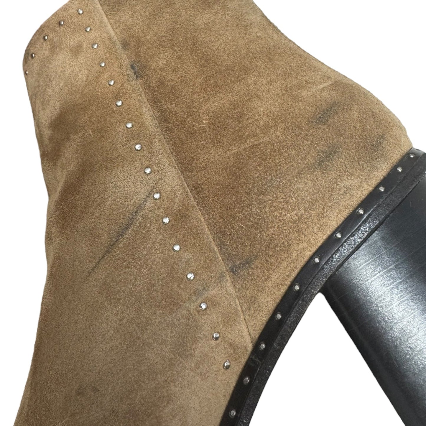 Suede Studded Boots Ankle Heels By Rag And Bone In Tan, Size: 8.5