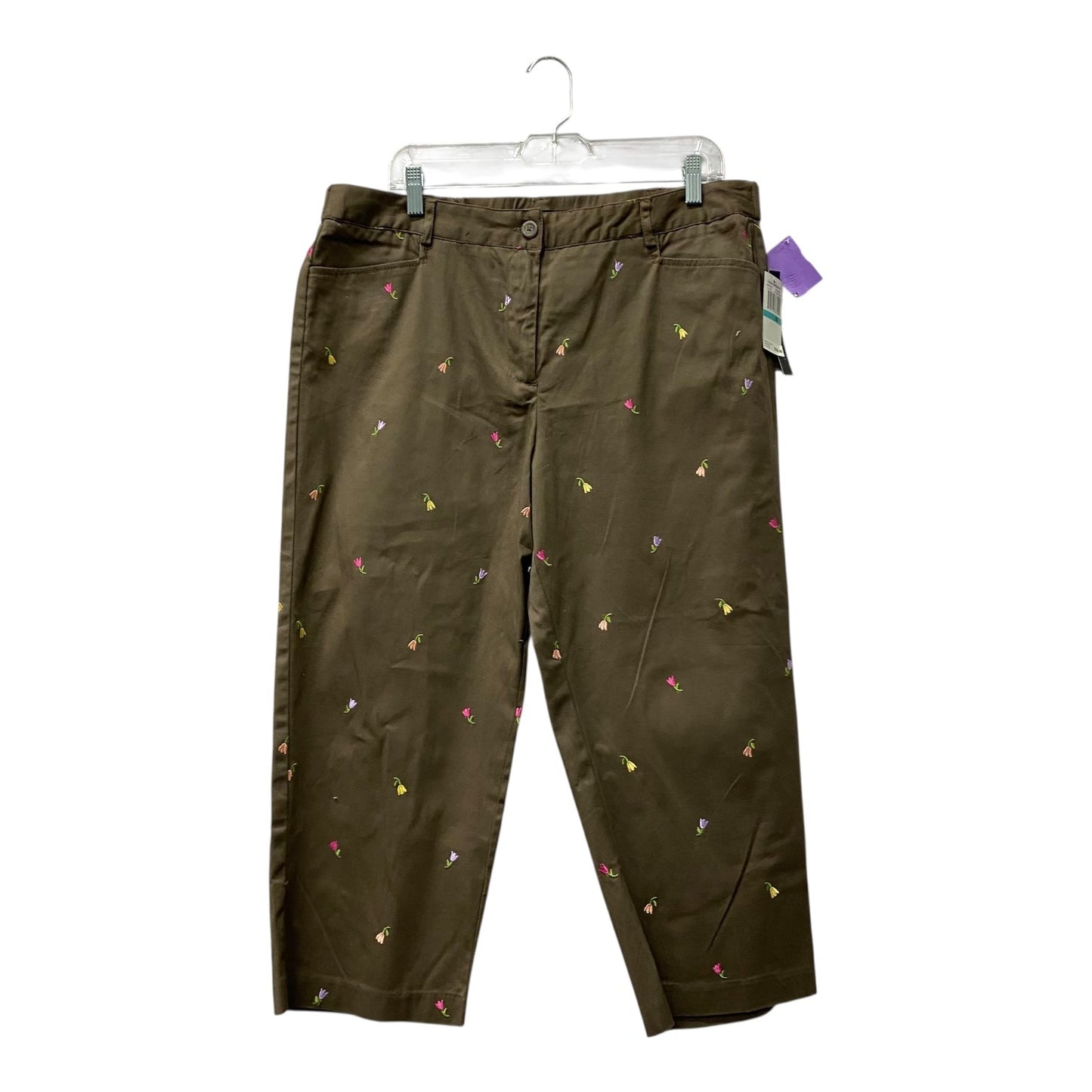 Pants Cropped By Counterparts In Brown, Size:16