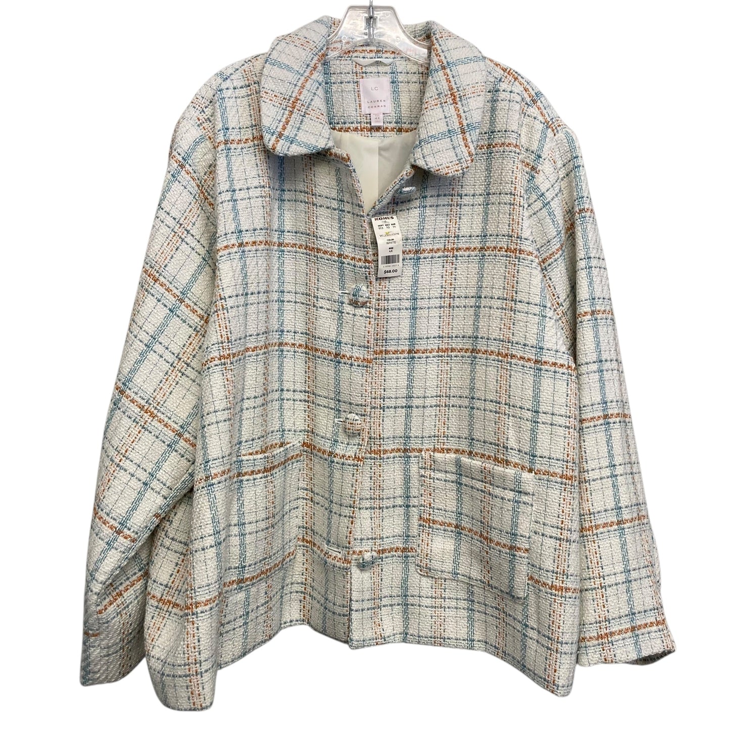 Blazer By Lc Lauren Conrad In Plaid Pattern, Size:4X