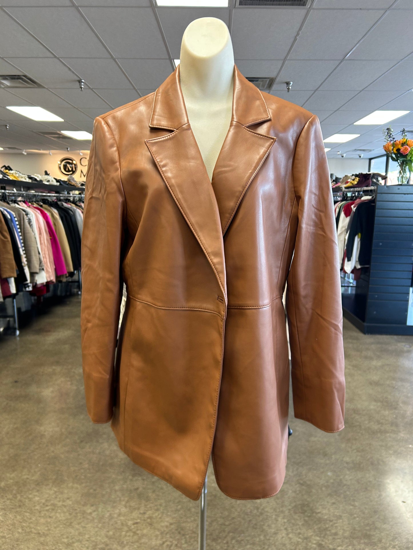 Blazer By Chicos In Tan, Size:Xl