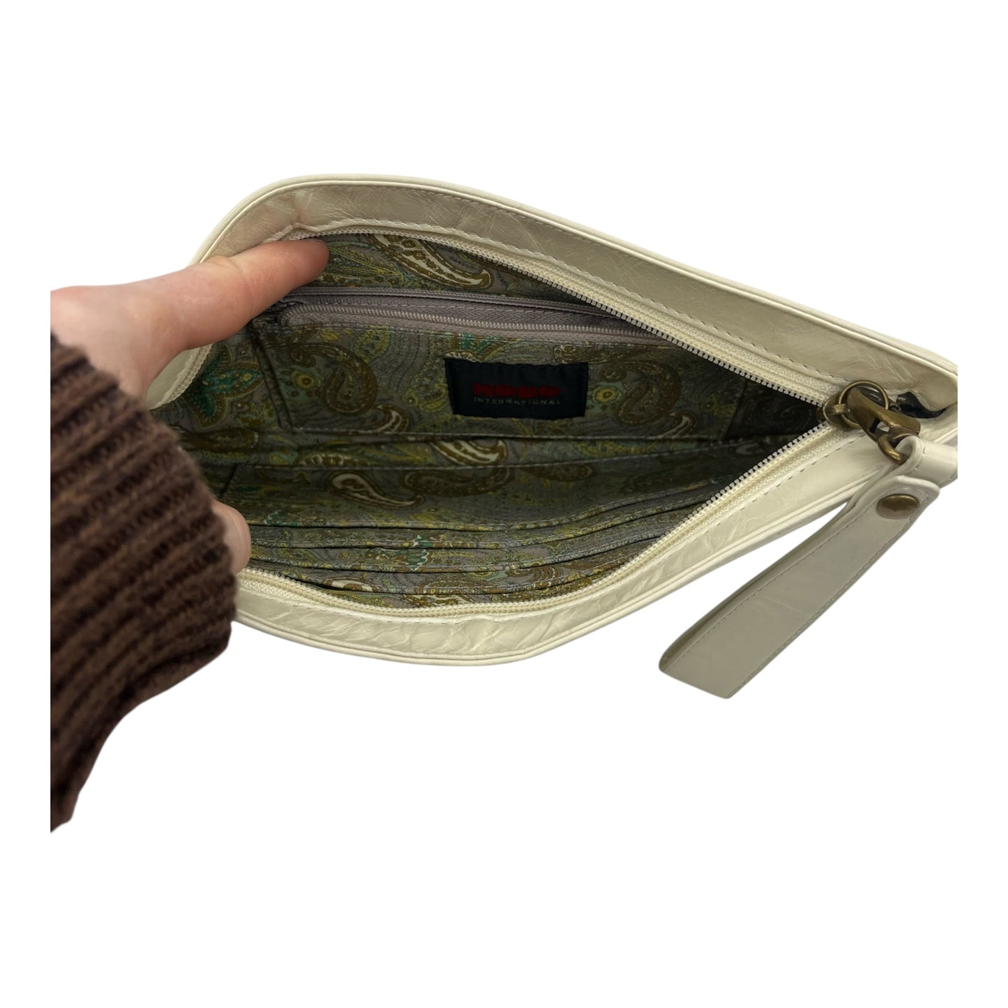 Clutch By Hobo Intl In Cream, Size:Medium