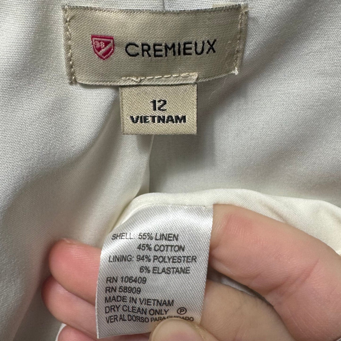Linen Blend Blazer By Cremieux In Striped Pattern, Size: 12